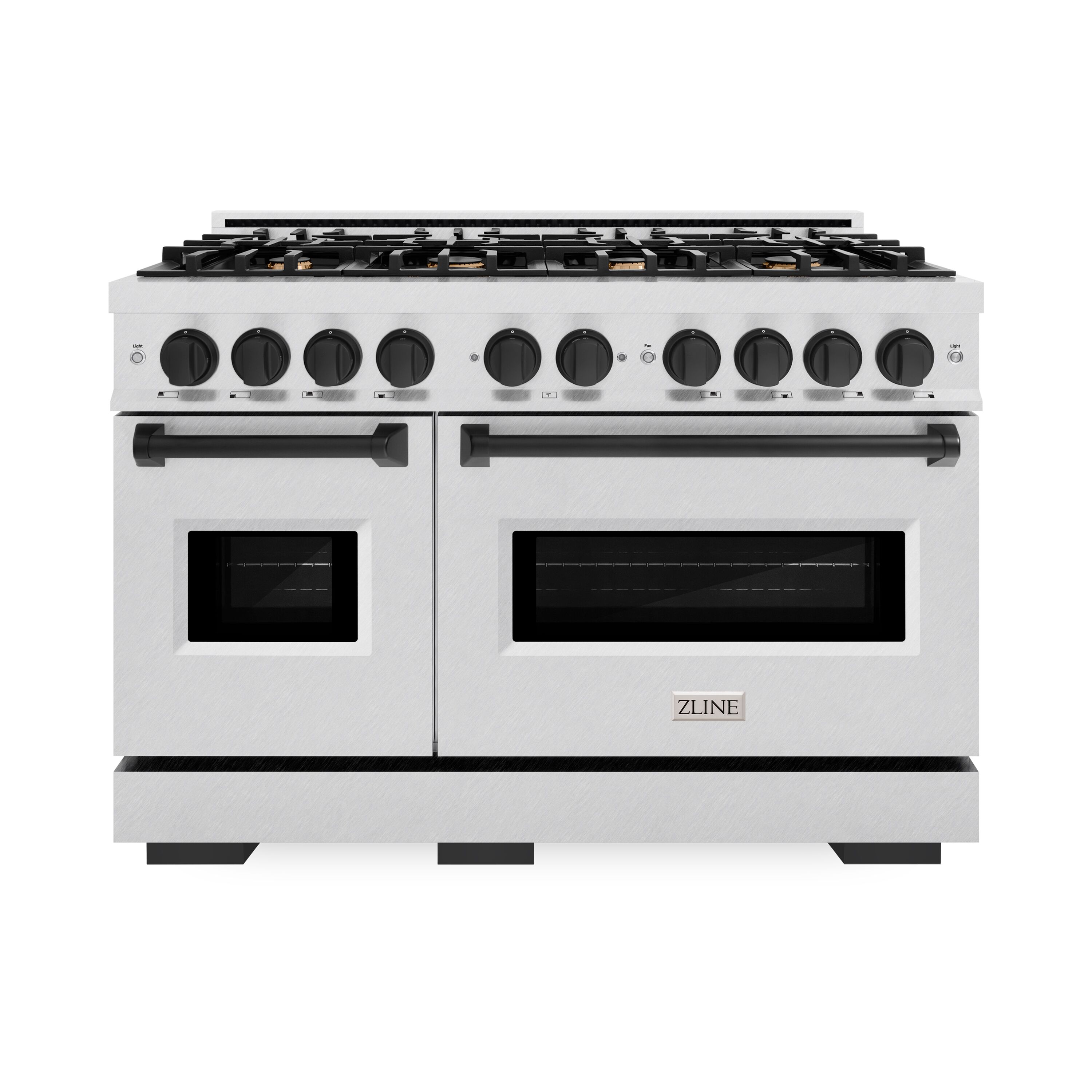 ZLINE KITCHEN & BATH CGRSZ-48-MB Classic 48-in 8 burners 4.2-cu ft / 2.5-cu ft Convection Oven Freestanding Liquid Propane Double Oven Gas Range ( Stainless Steel, Matte Black Accents )