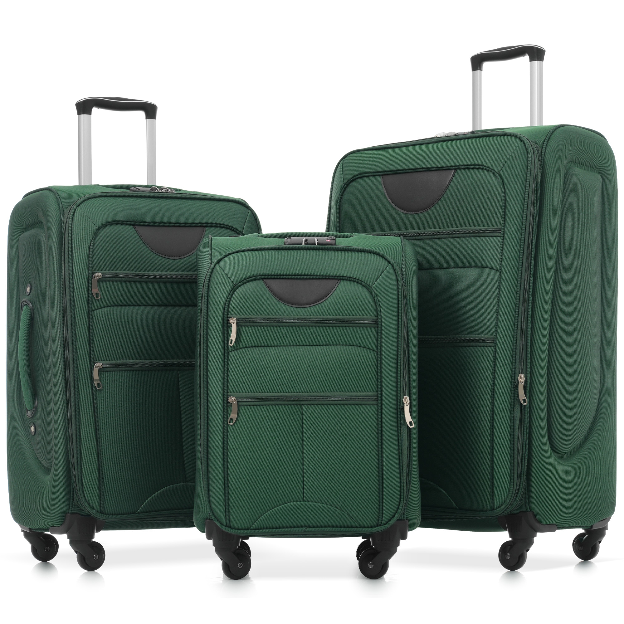 Bybafun 3 -Bag Softshell 30 x 18.9 x 12.2 Polyester Pink Spinner Suitcase set