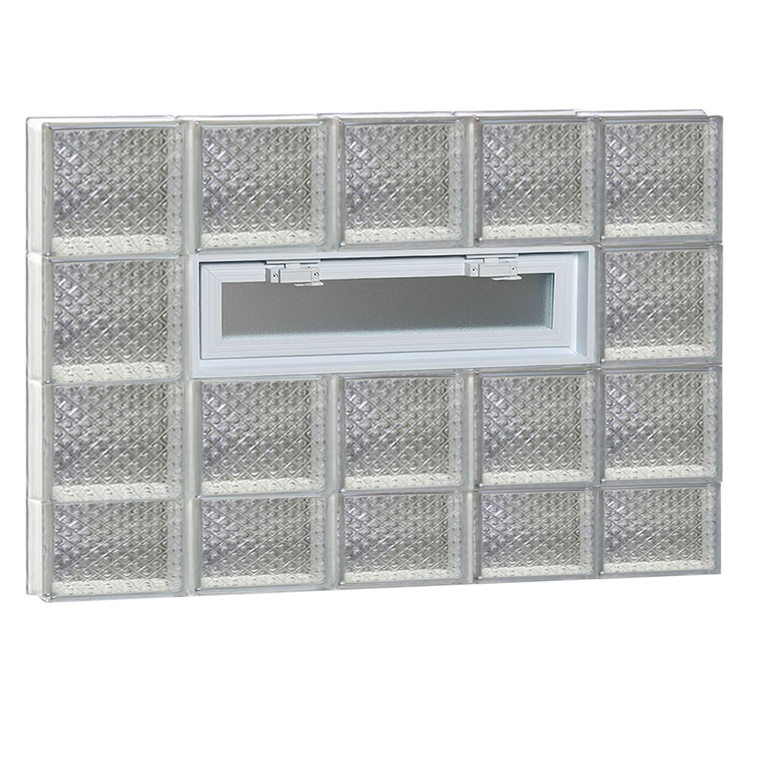 REDI2SET V4030DP Diamond Glass 38-3/4-in x 29-in Frameless Replacement Vented Glass Block Window