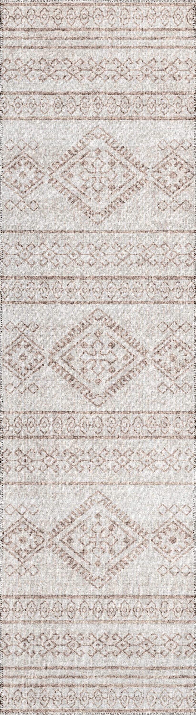 Addison Rugs AYU44TA2X8 Yuma 2 x 8 (ft) Chenille Taupe Rectangular Indoor/Outdoor Geometric Southwestern Machine washable Runner rug
