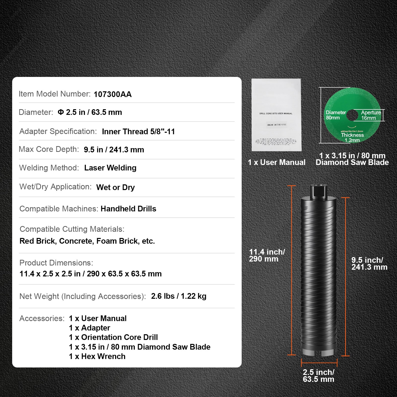 VEVOR SCJGSQXZTGSS00625V0 Cement-Masonry-Drill-Bits - View #7
