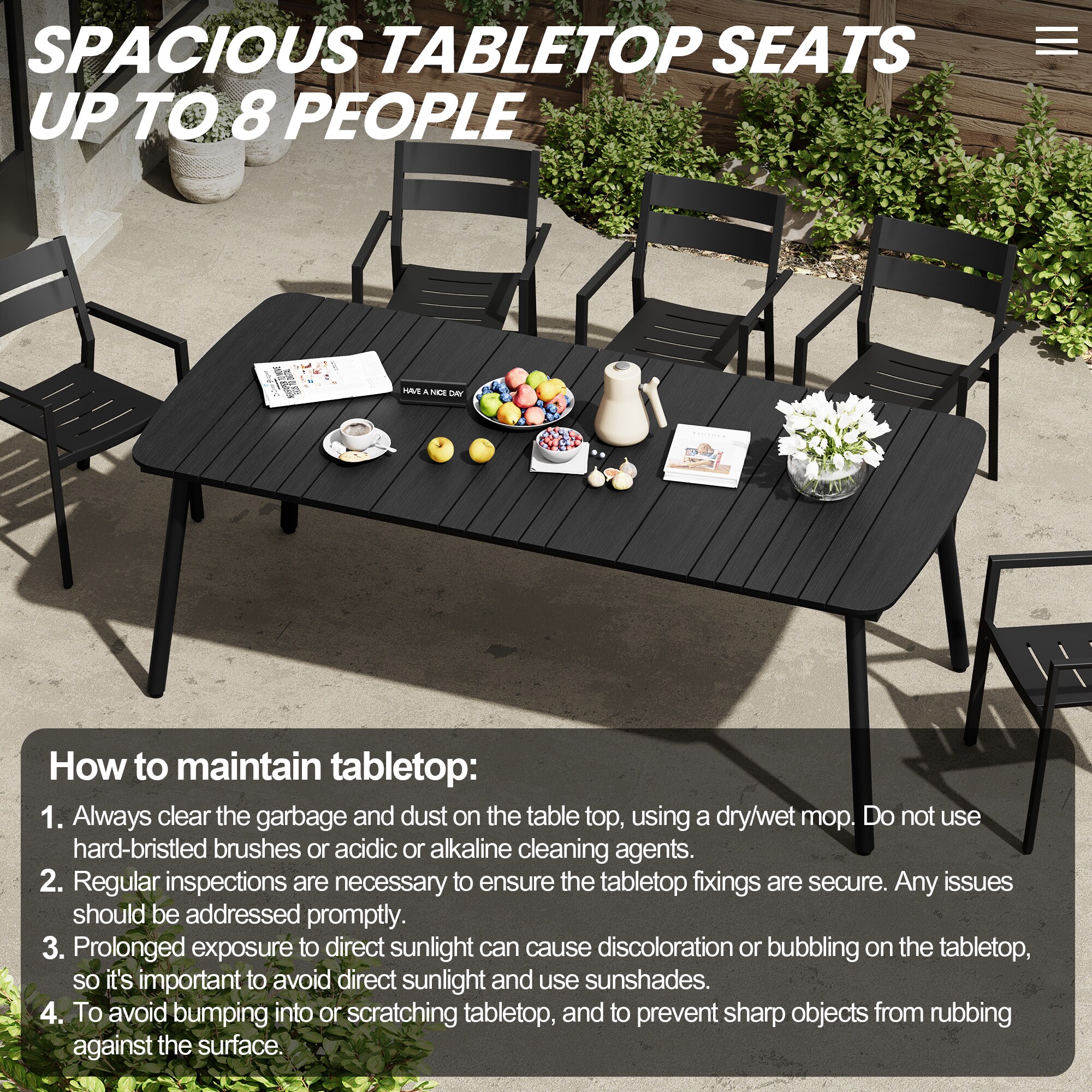 Crestlive Products CL-TB059BLK210 Patio-Tables - View #6