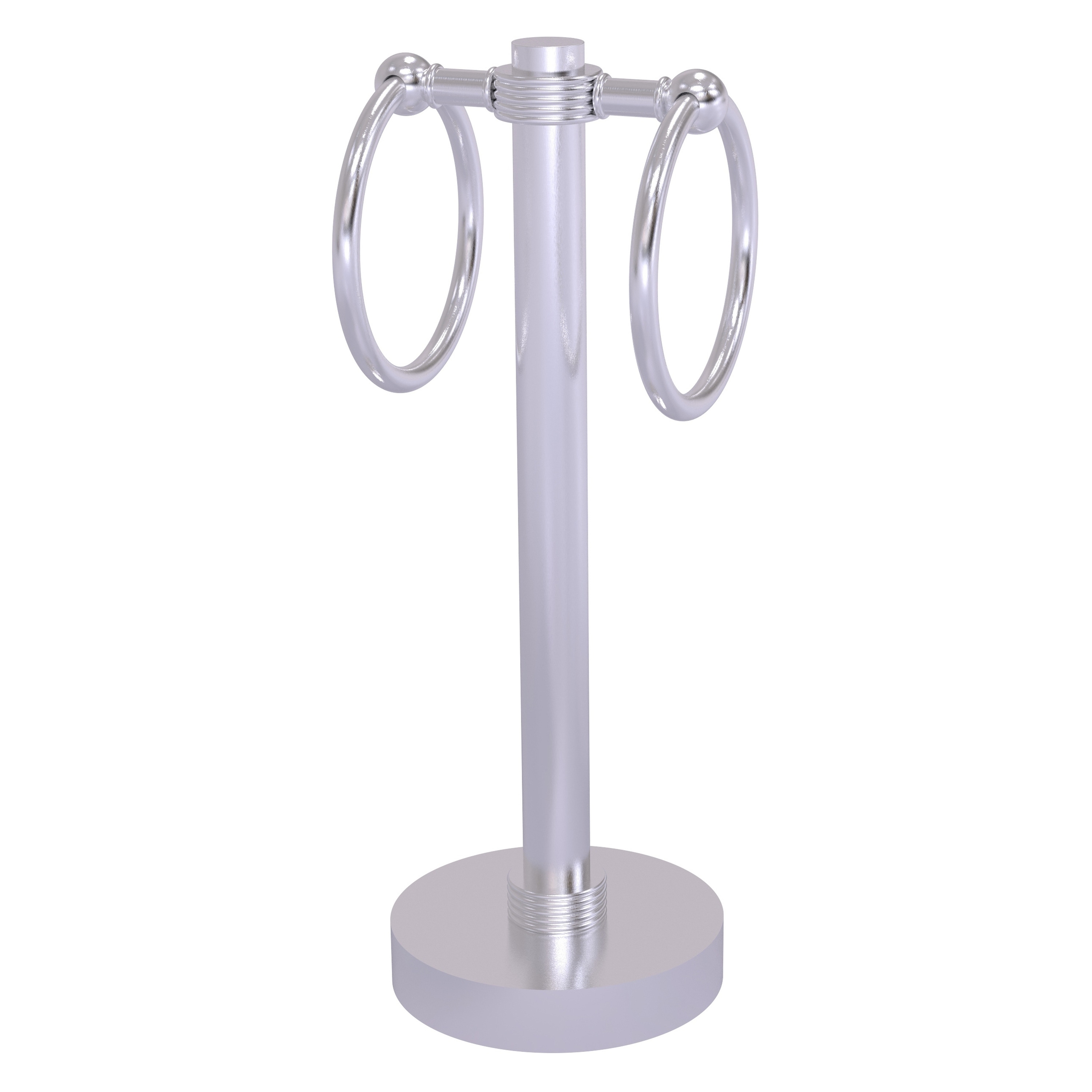 Allied Brass 953G-SCH Satin Chrome Freestanding countertop Double Towel Ring
