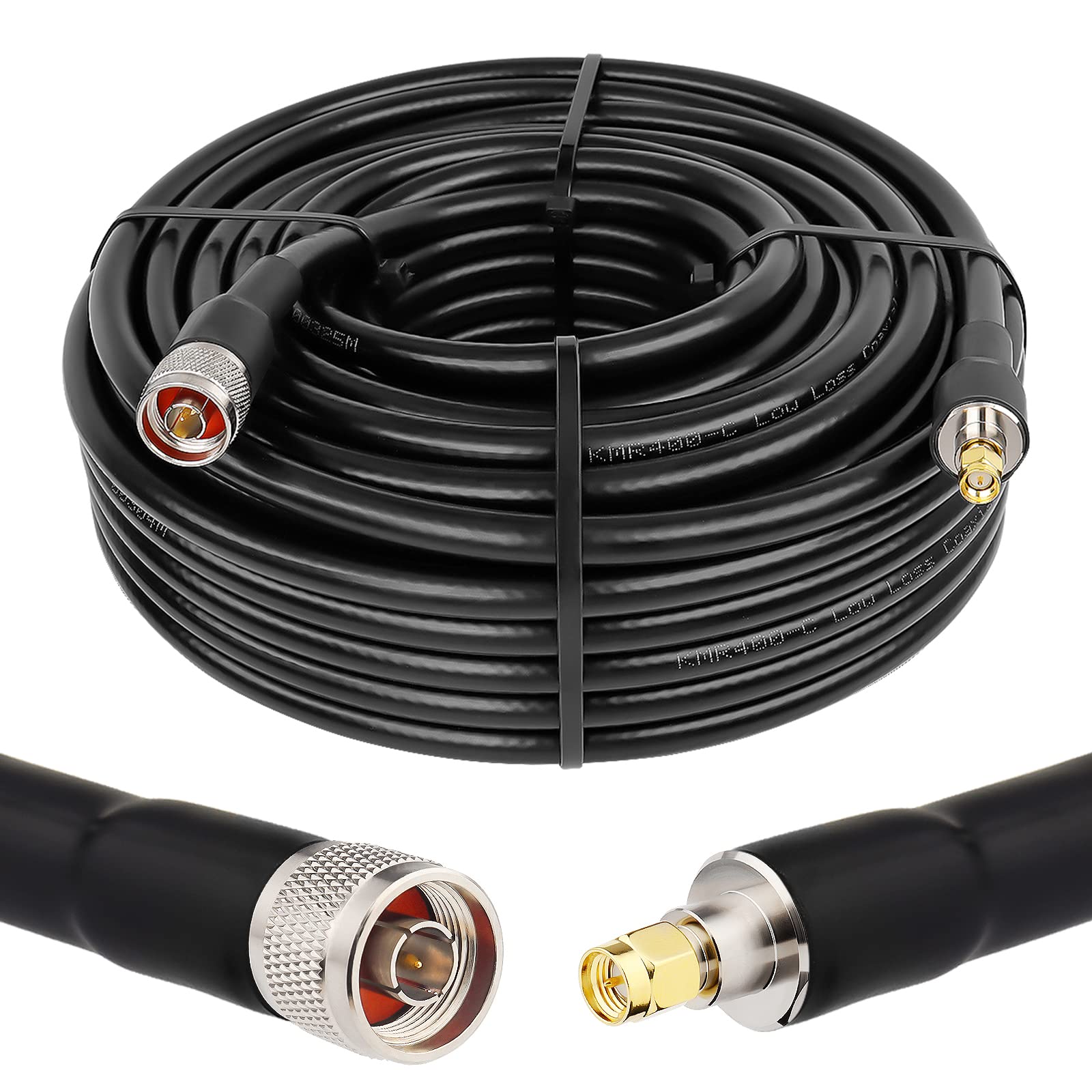 KHKFY RF KMR400 SMA to N Male Connector Low Loss Extension Cable 100ft 50 Ohm for Outdoor Antenna Connection durable home #LKH0819H300