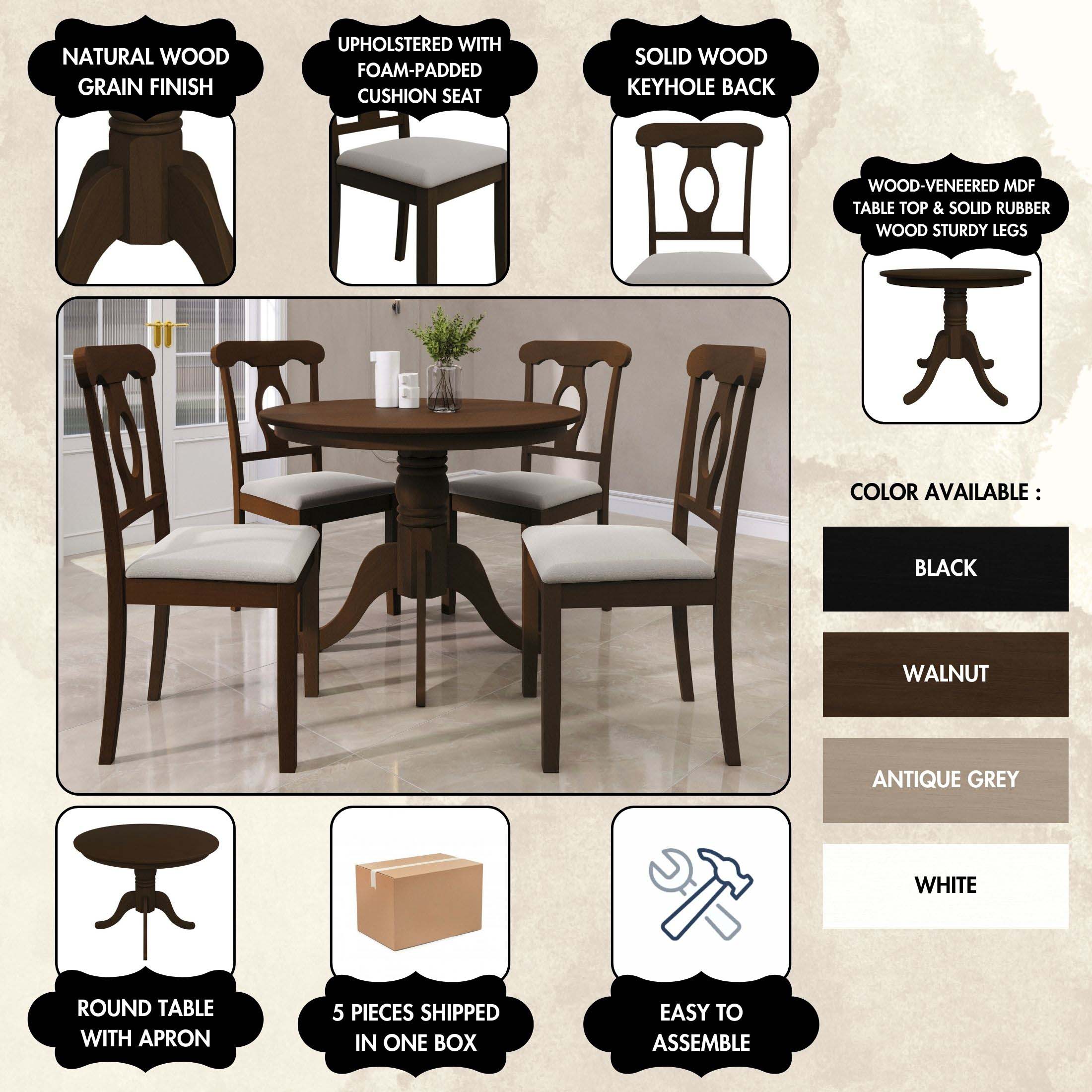 ChaletPosh C3082TRD39-AGY-5X Dining-Sets - View #13