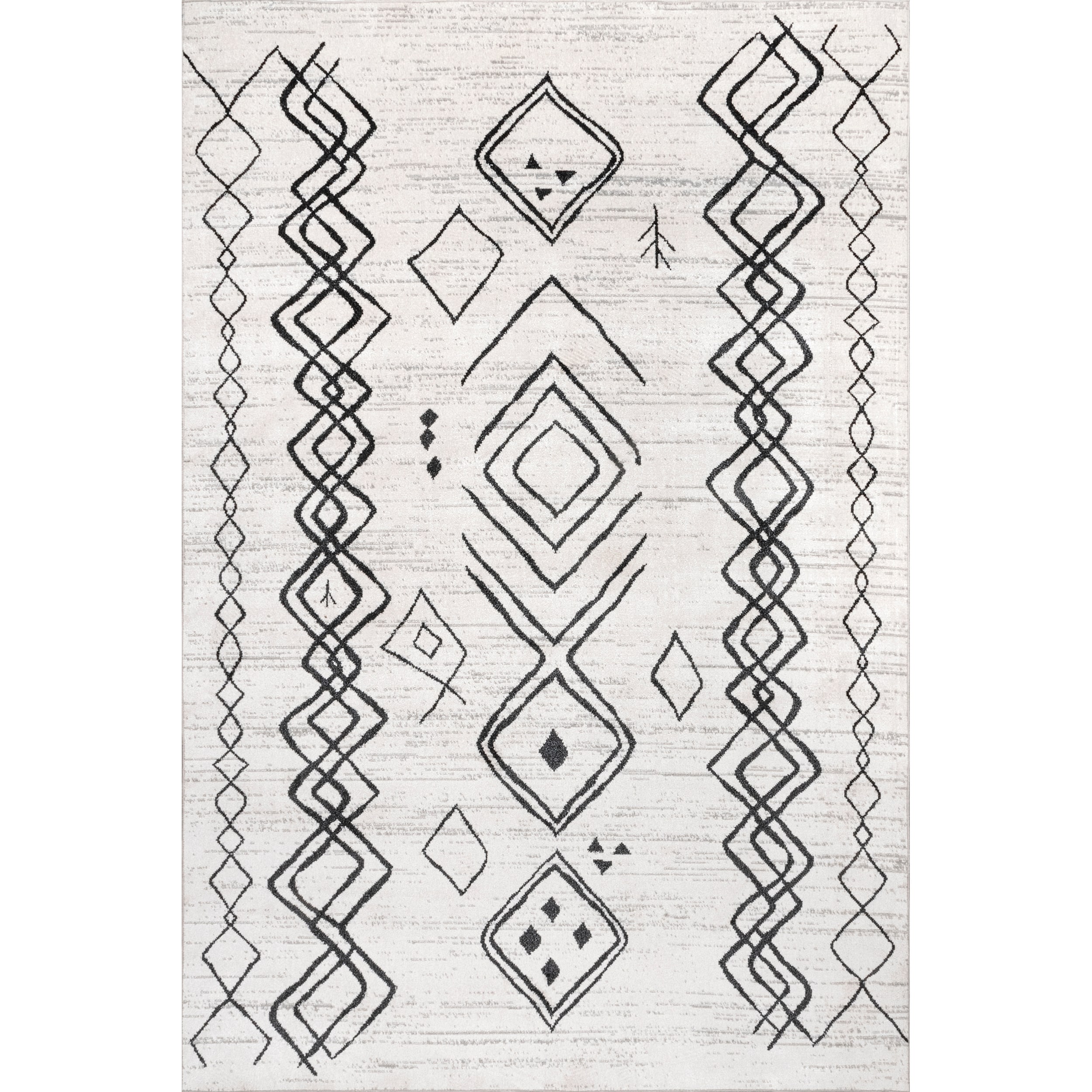 nuLOOM KKON04A-2808 Motion 2 x 8 (ft) Loomed Polyester Grey Rectangular Indoor Geometric Machine washable Runner rug