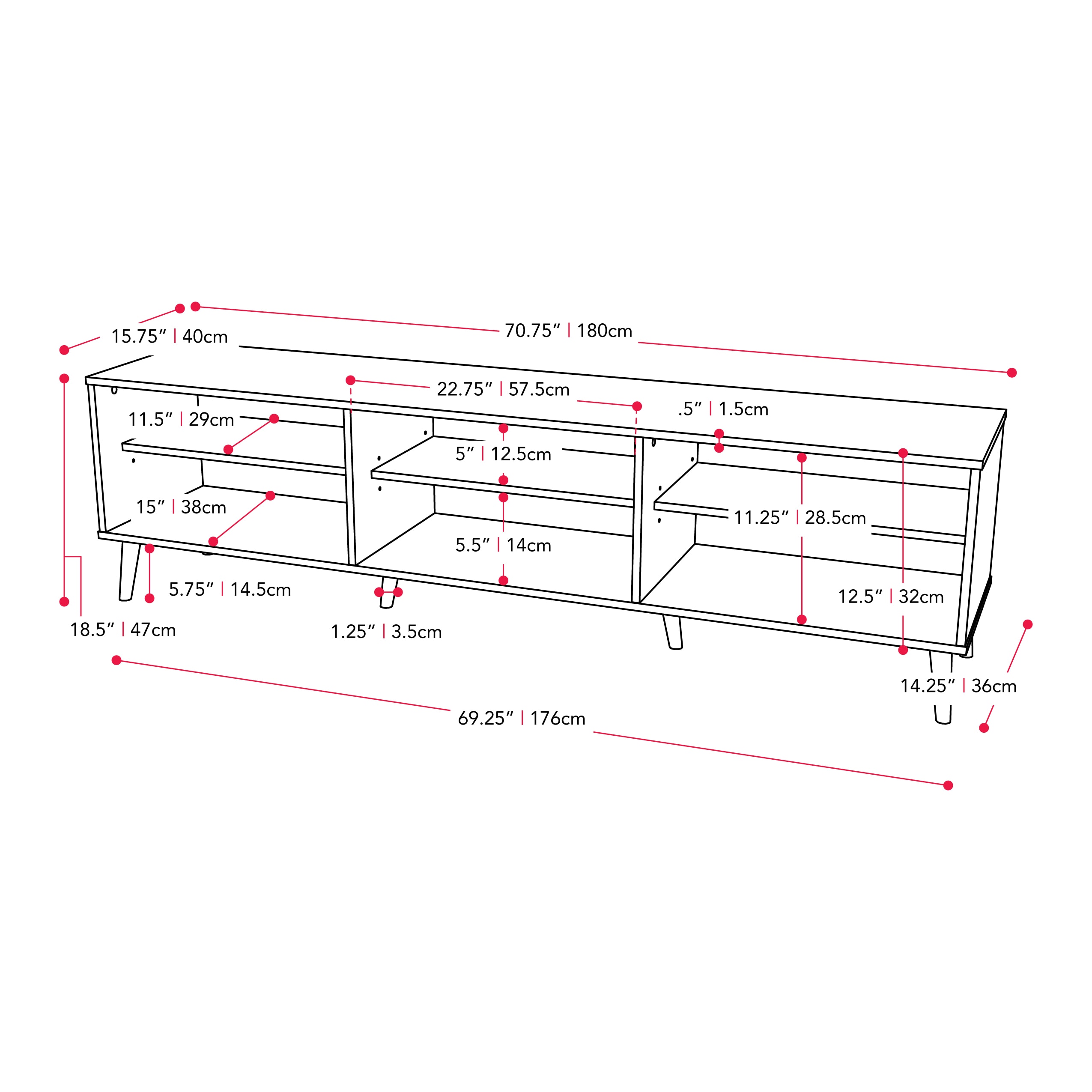 CorLiving Cole Light Woodgrain and Gray TV Stand with Open Shelves for ...