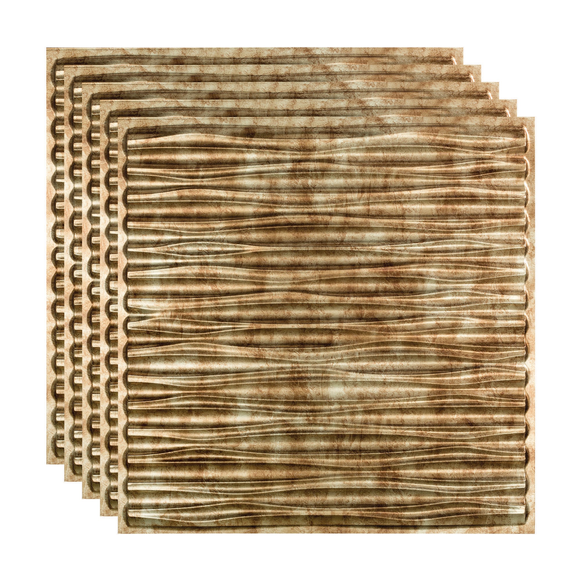 Fasade PL7517 2-ft x 2-ft Dunes Bermuda Bronze PVC Drop Ceiling Tile ( 5 -Pack, 20-Sq. Feet / Case )