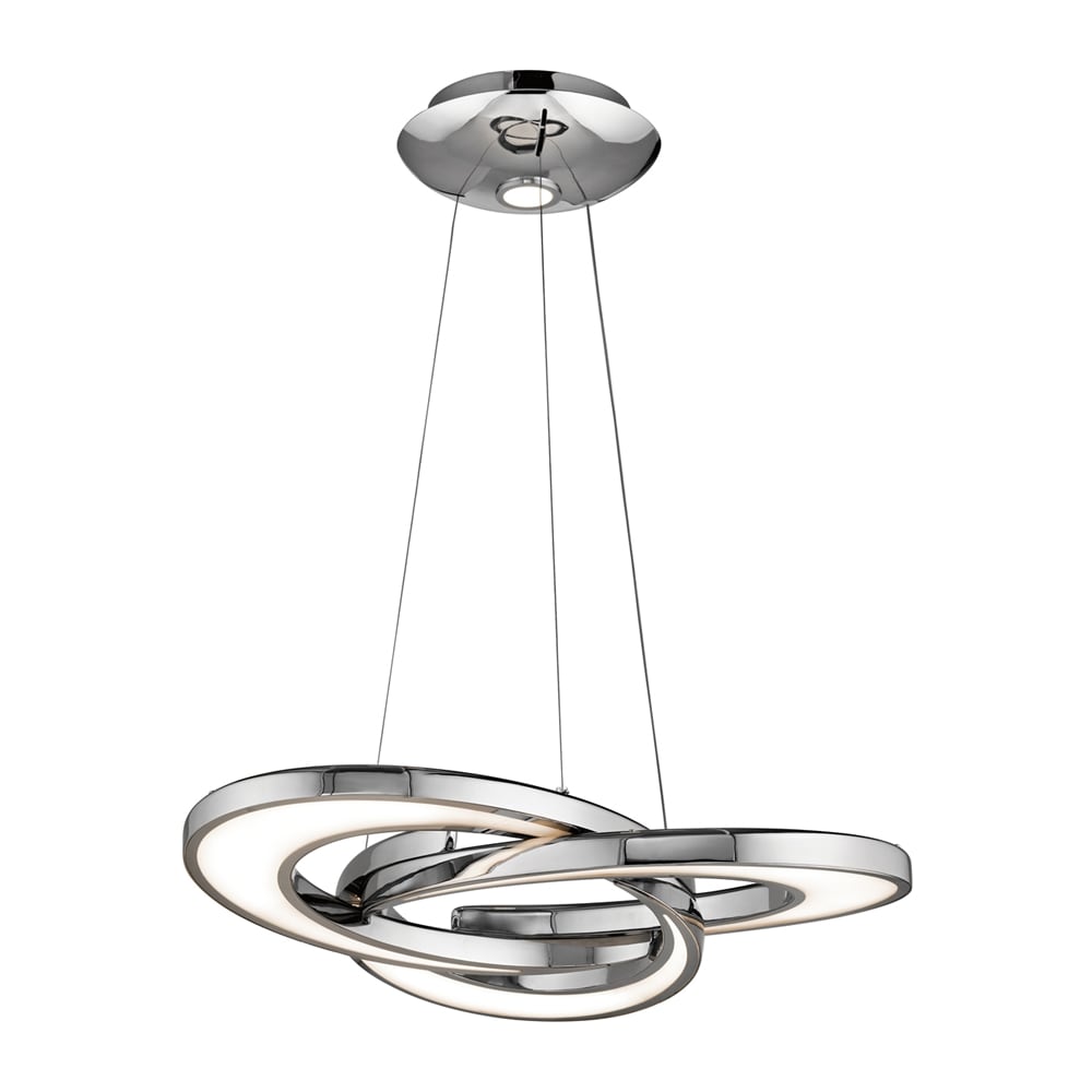 Destiny Chrome Finish Etched Acrylic 4-Light LED Chandelier
