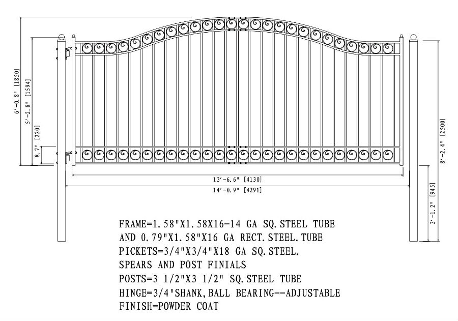 ALEKO 14-ft x 6-ft Black Galvanized Steel Driveway Gate in the Driveway ...