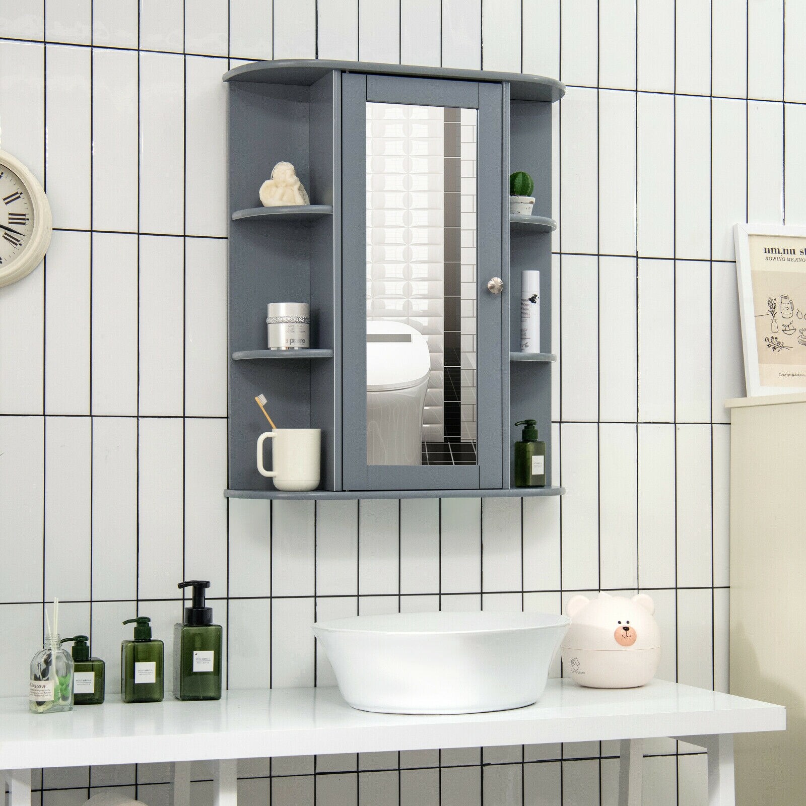 WELLFOR OUG58718GR Bathroom-Medicine-Cabinets - View #8