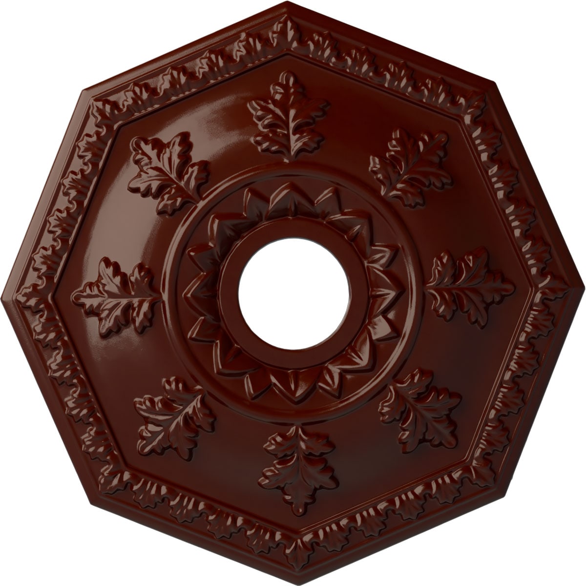 Ekena Millwork CM18NTBMF Nottingham 18-in W x 18-in L Painted Brushed Mahogany Polyurethane Whole Ceiling Medallion