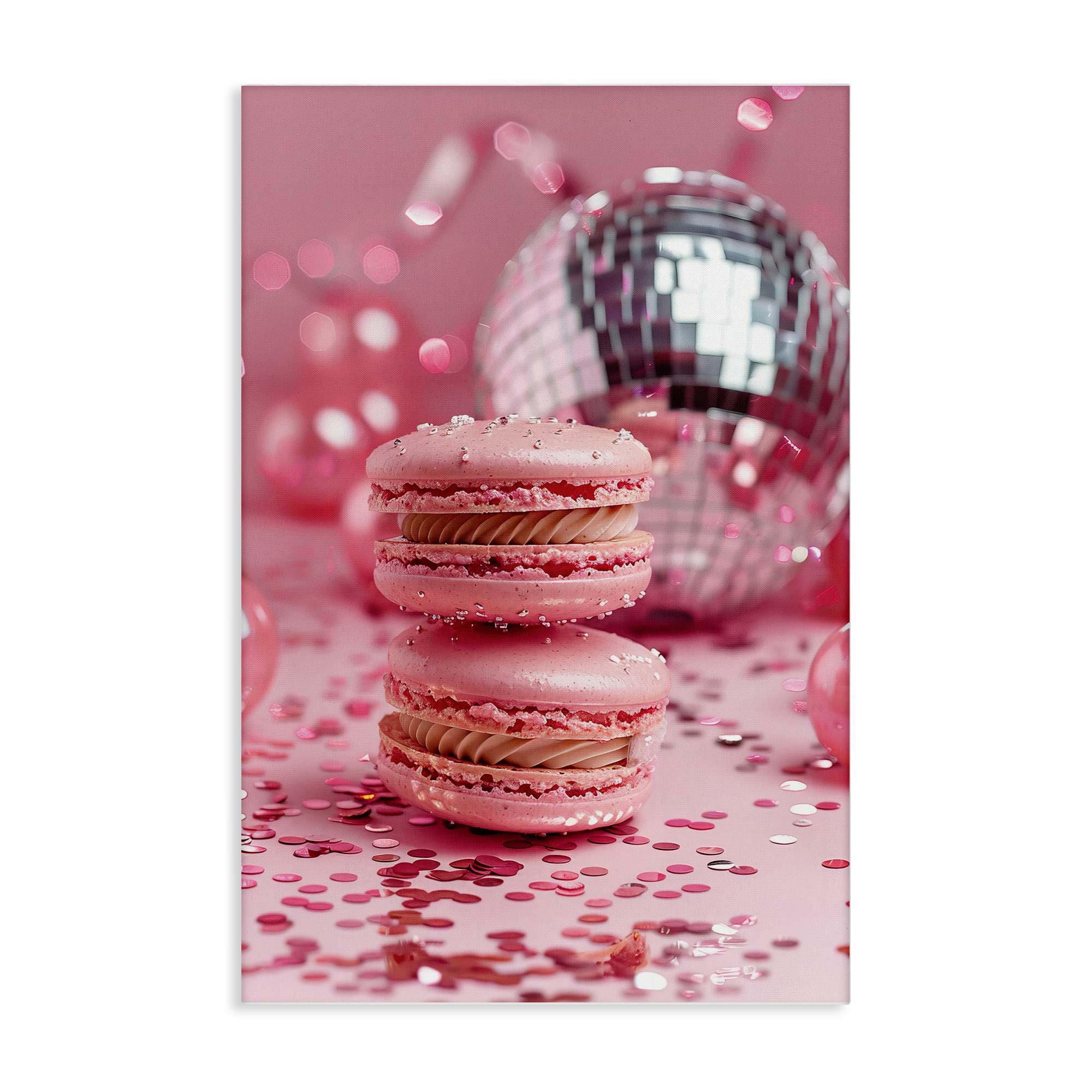 Stupell Industries BT-648-CN-24X36 Pink Macaron Disco Canvas design by LSR Design Studio