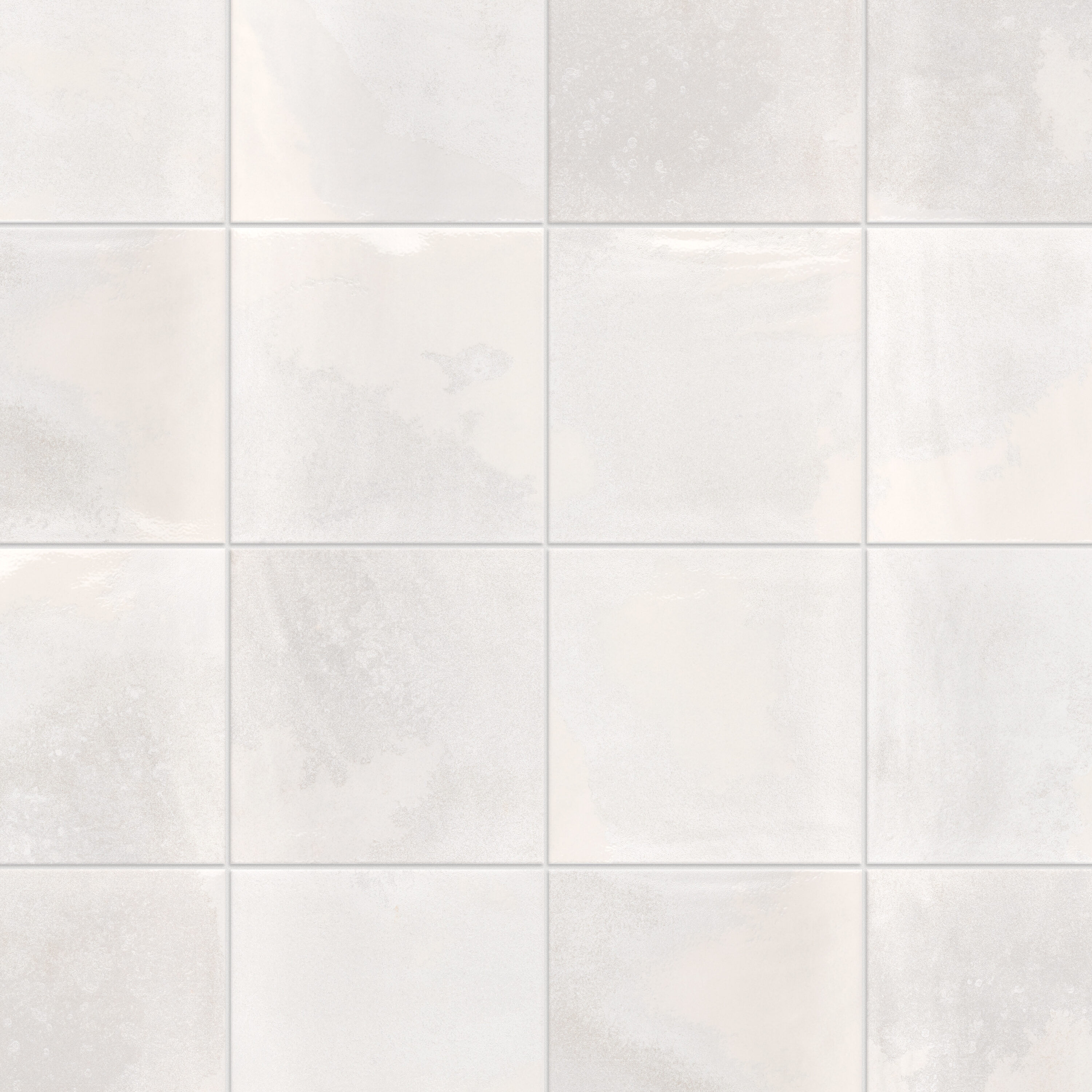 Affinity Tile S1WPE15TSWH Sample - Kings Luxe Tradition Square White 7-in x 8-in Multi-finish Ceramic Wall Tile
