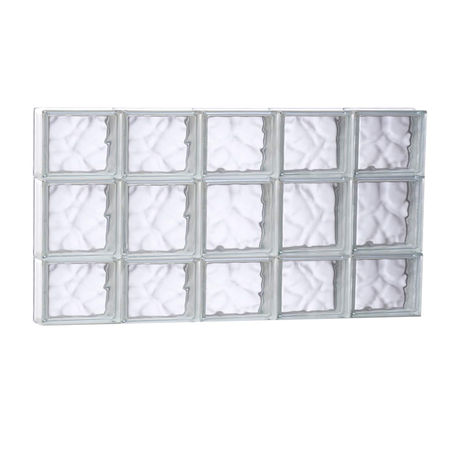 REDI2SET S4020DC Wavy Glass 38-3/4-in x 19-1/4-in Frameless Replacement Glass Block Window