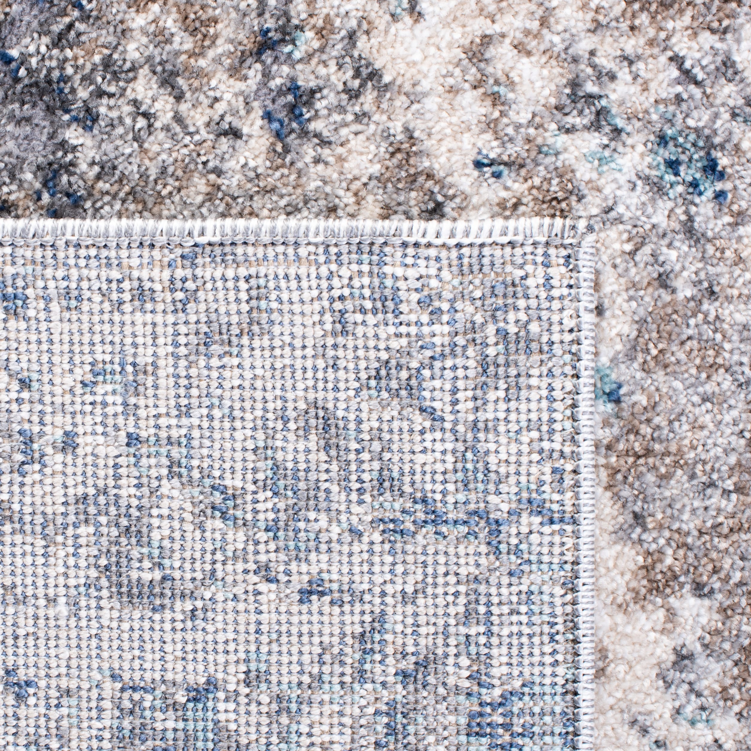 Abstract Elegance 5'3" x 7'7" Hand-Knotted Gray Synthetic Area Rug