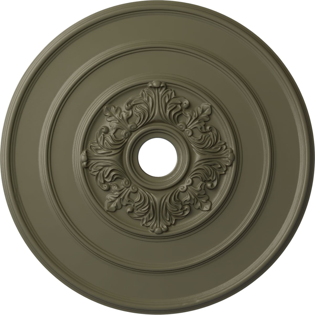 Ekena Millwork CM26TASSF Traditional with Acanthus Leaves 26-in W x 26-in L Painted Spartan Stone Polyurethane Whole Ceiling Medallion