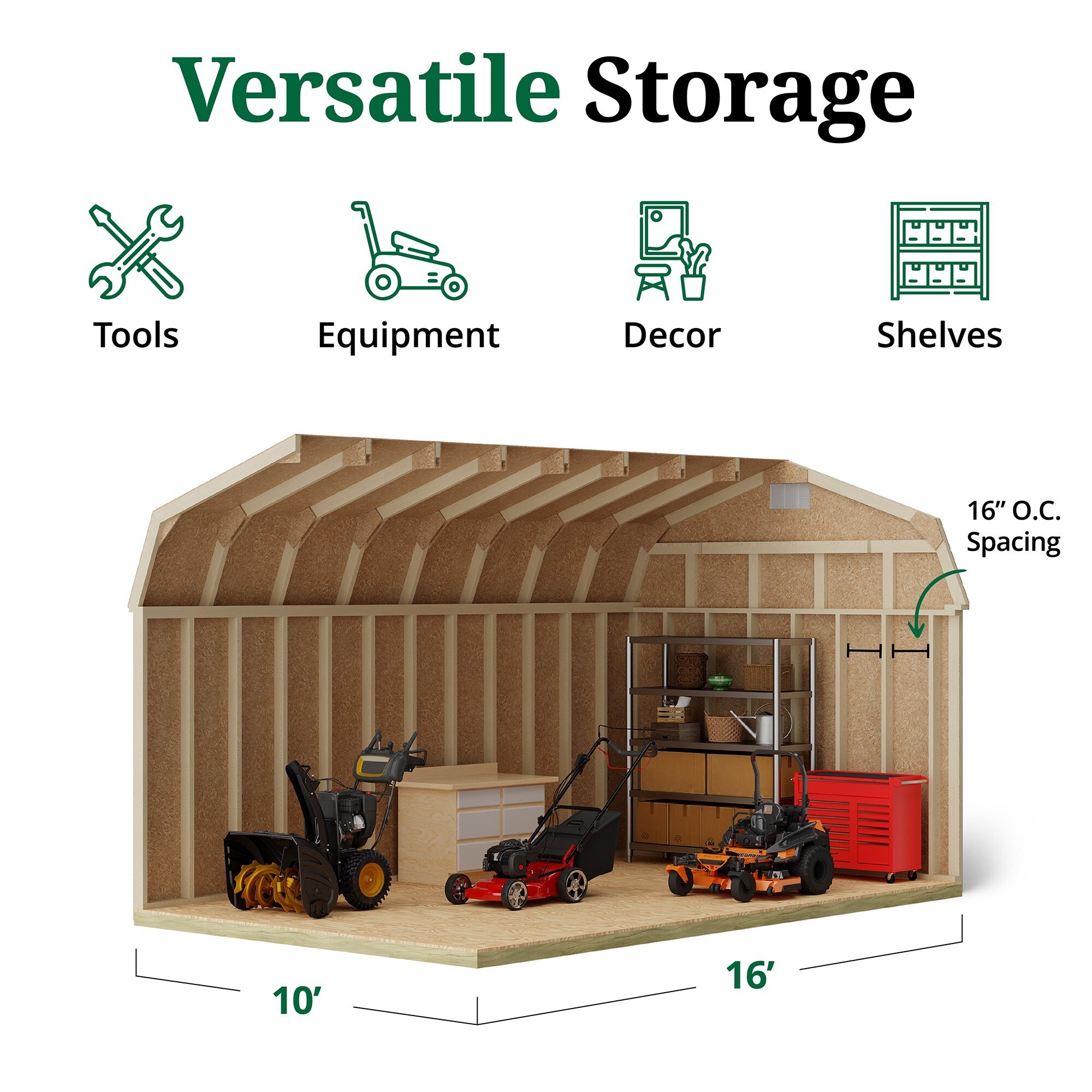 Little Cottage Co 10X16 CGB-6-PC Wood-Storage-Buildings - View #4