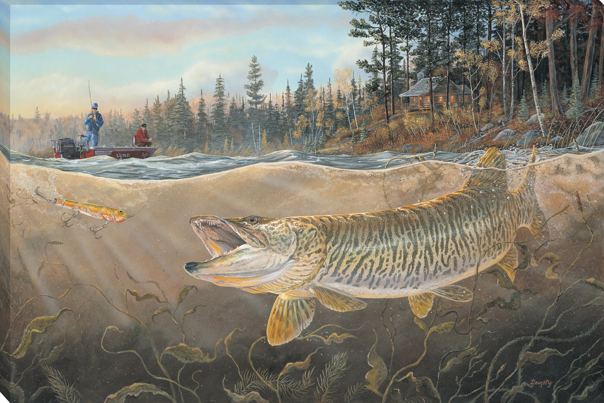 Tangletown Fine Art 3154-2436 Musky Bay Terry Doughty 24-in H x 36-in W Animals Print on Canvas