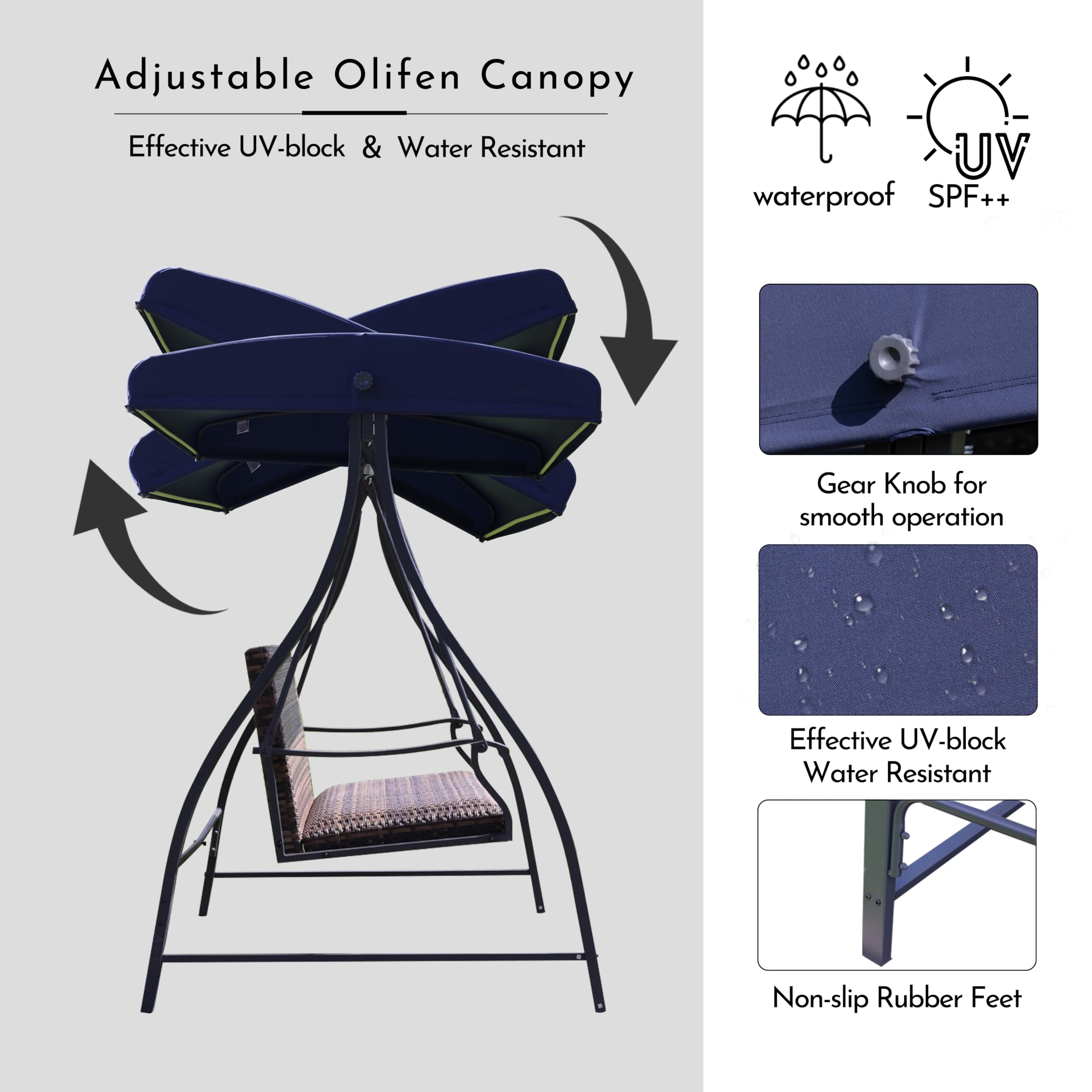 Aoodor A218-PDECK Swing-Gliders - View #5