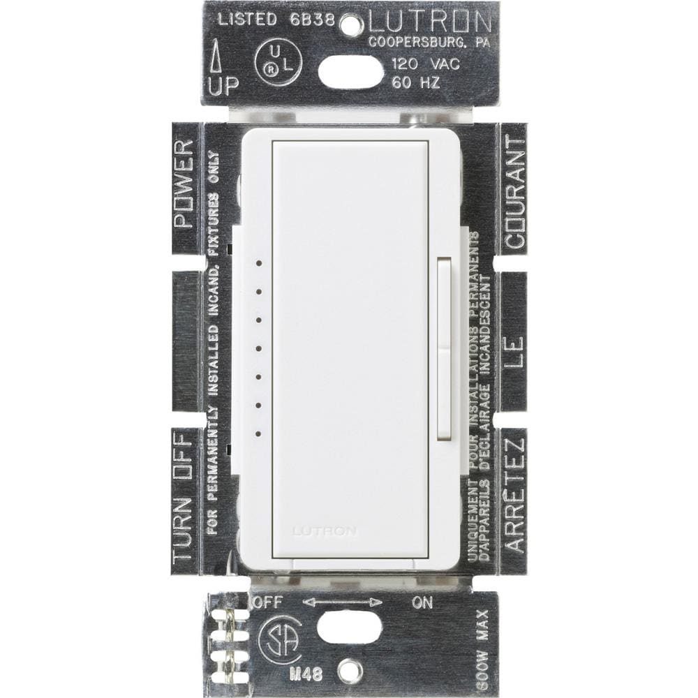Lutron MSCELV-600M-SW Maestro Electronic Low Voltage Multi-Location Touch Light dimmer switch Snow