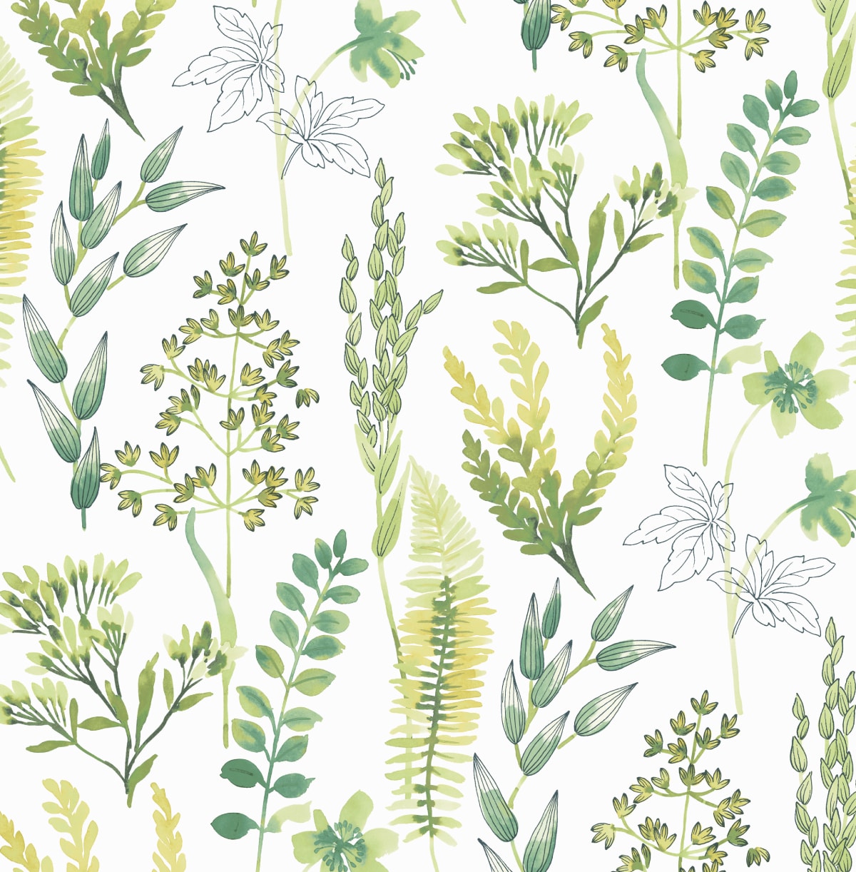 NextWall NW45412 30.75-Sq. Feet Lemon Lime Vinyl Floral Self-adhesive Peel and Stick Wallpaper