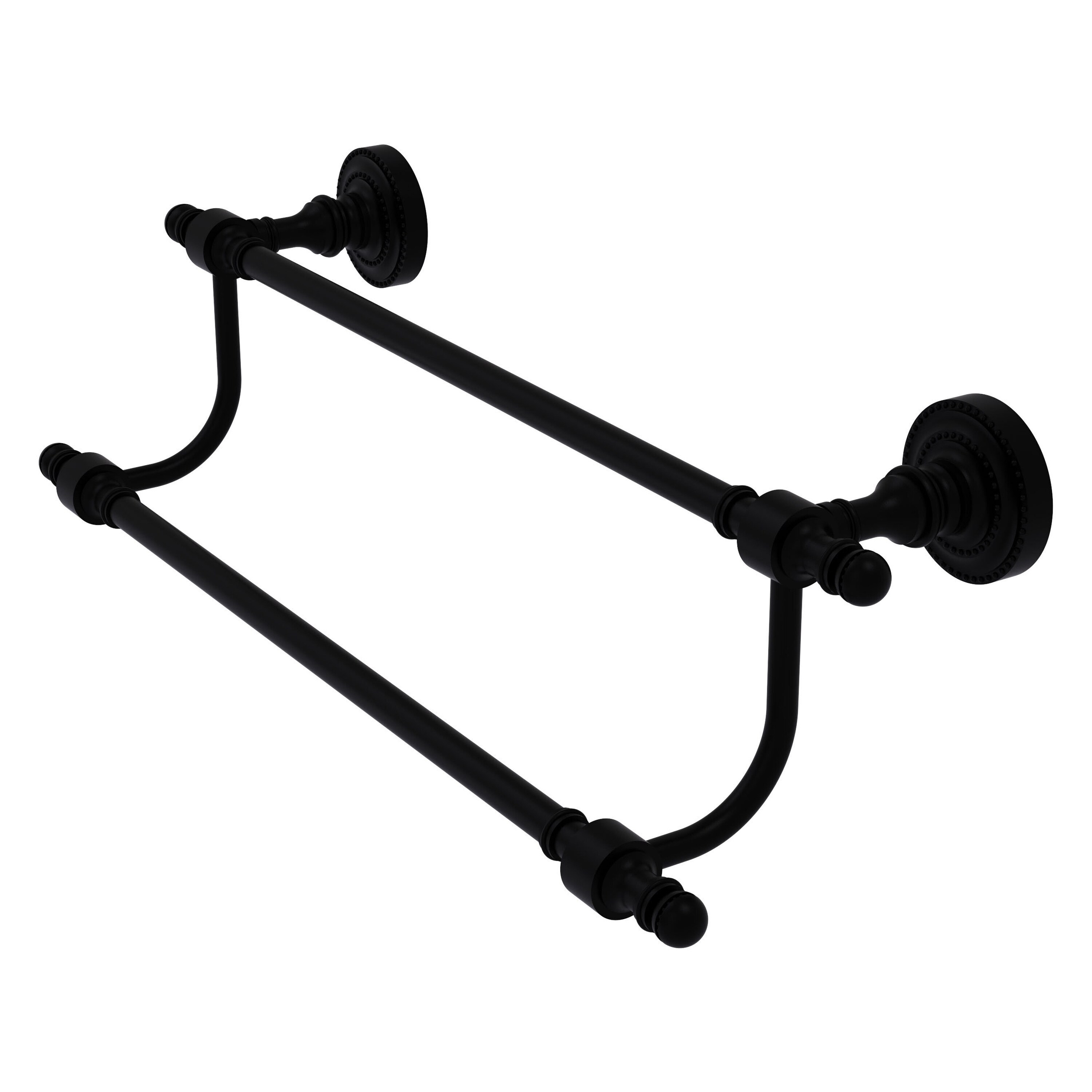 Allied Brass RD-72/36-BKM Retro Dot 36-in double Matte Black Wall mount Double Towel Bar