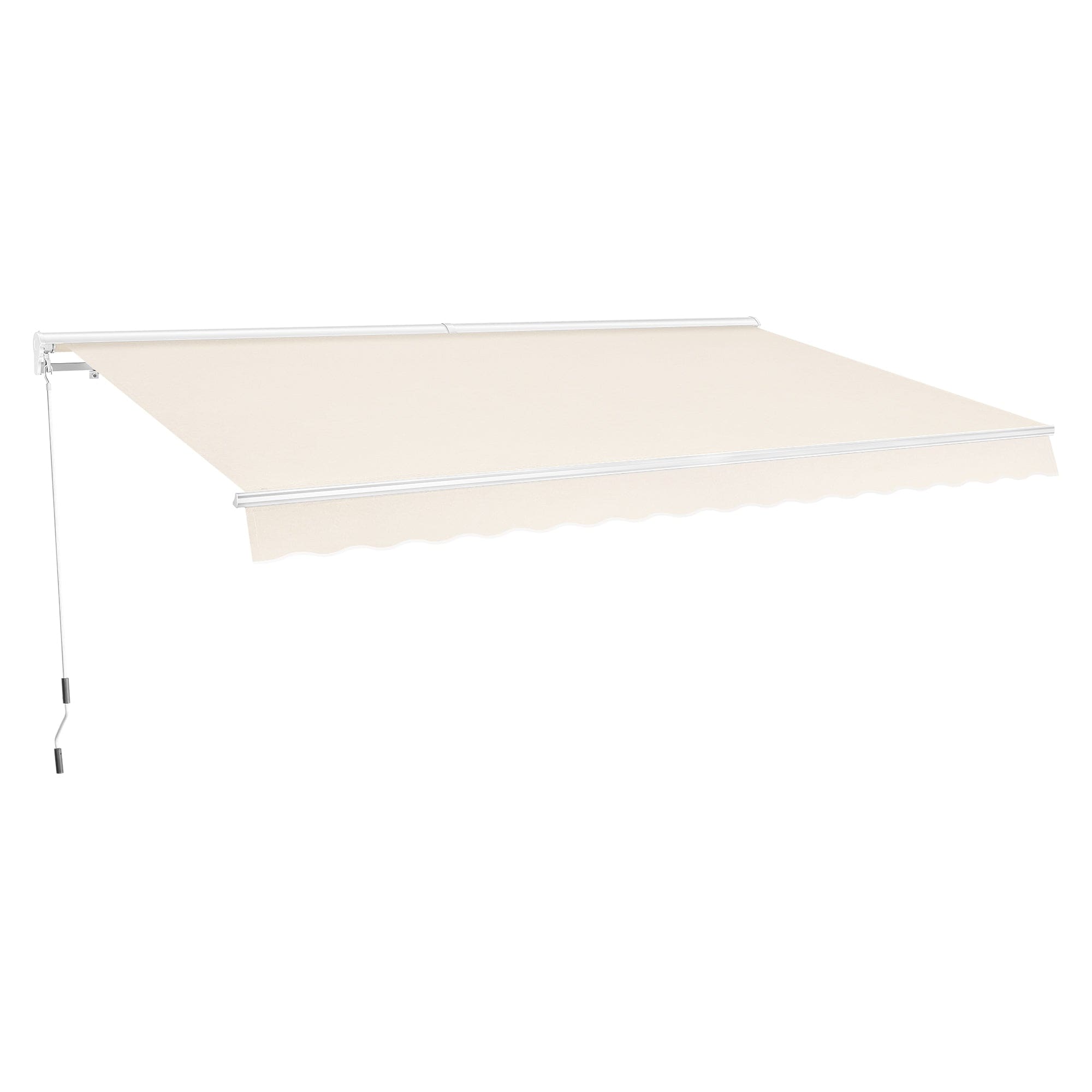 MCombo - 10 ft x 8 ft Retractable Half-Cassette Awning - UV-Resistant Waterproof Polyester Canop...