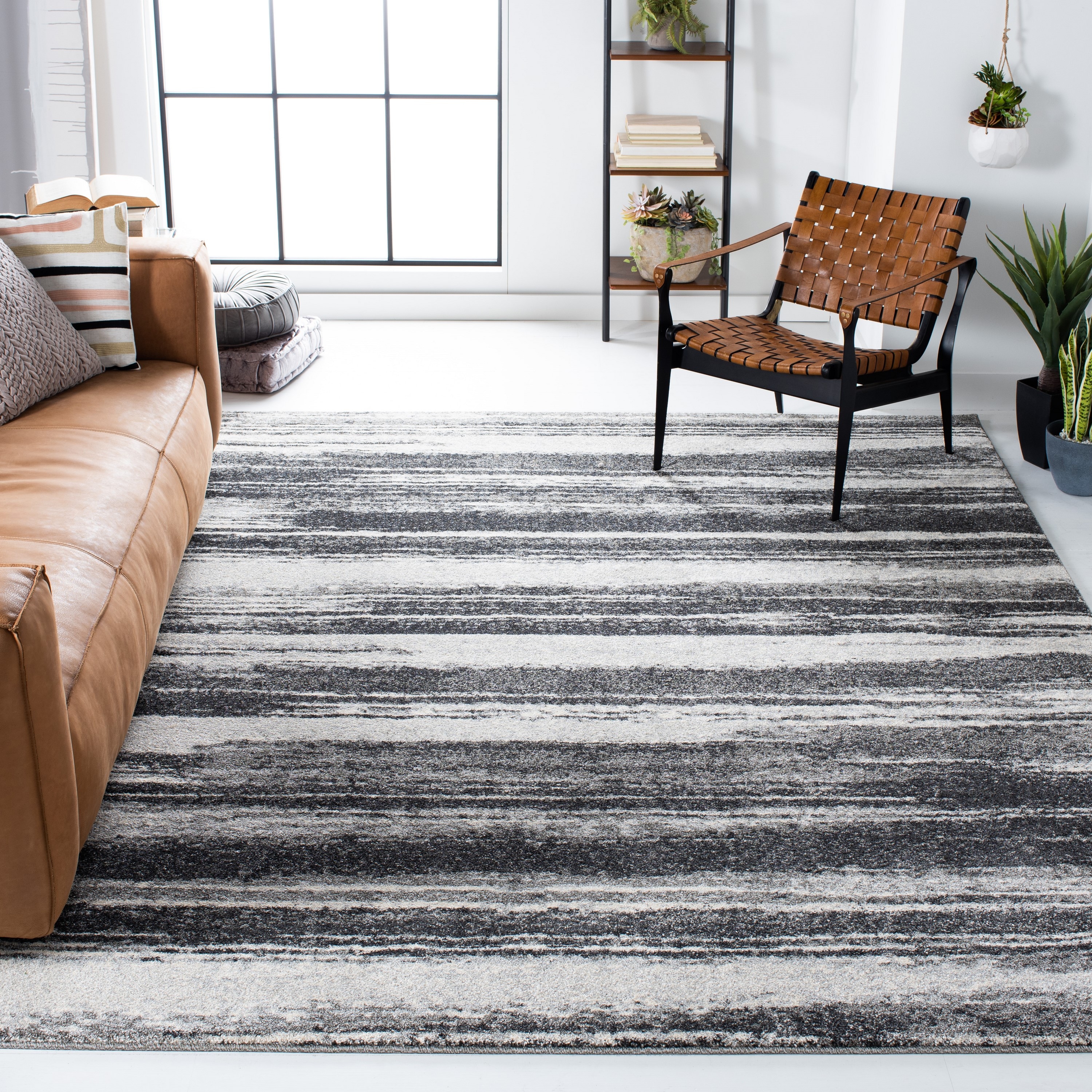 Black Indoor-Outdoor Unbound Carpet Area Rug