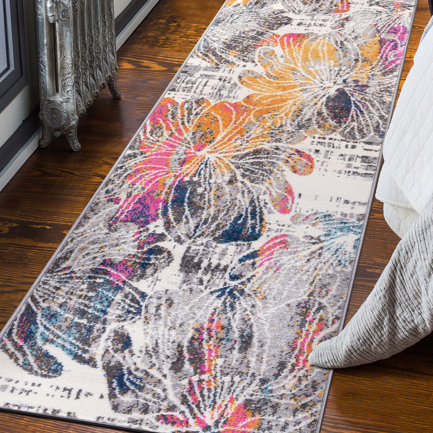 World Rug Gallery 2088MULTI2X7 2 x 7 (ft) Loomed Polypropylene Multiple colors/finishes Rectangular Indoor Floral/Botanical Runner rug