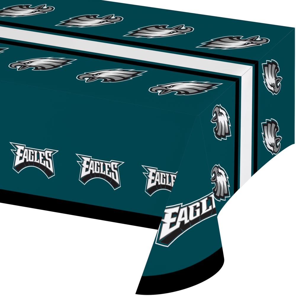 Creative Converting 729524 Philadelphia Eagles Indoor/Outdoor Green Table Cover for 8-ft rectangle