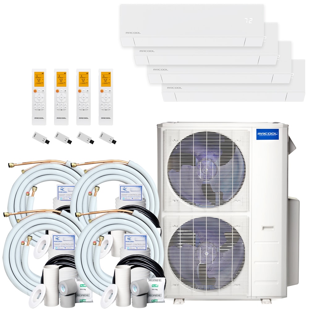 MRCOOL M448HP23WM07BK2 Multi-Zone Series  Quad or more Zone 48000-BTU 23.4 SEER Ductless Mini Split Air Conditioner Heat Pump Included with 25-ft/25-ft/25-ft/25ft Line Set 230-Volt