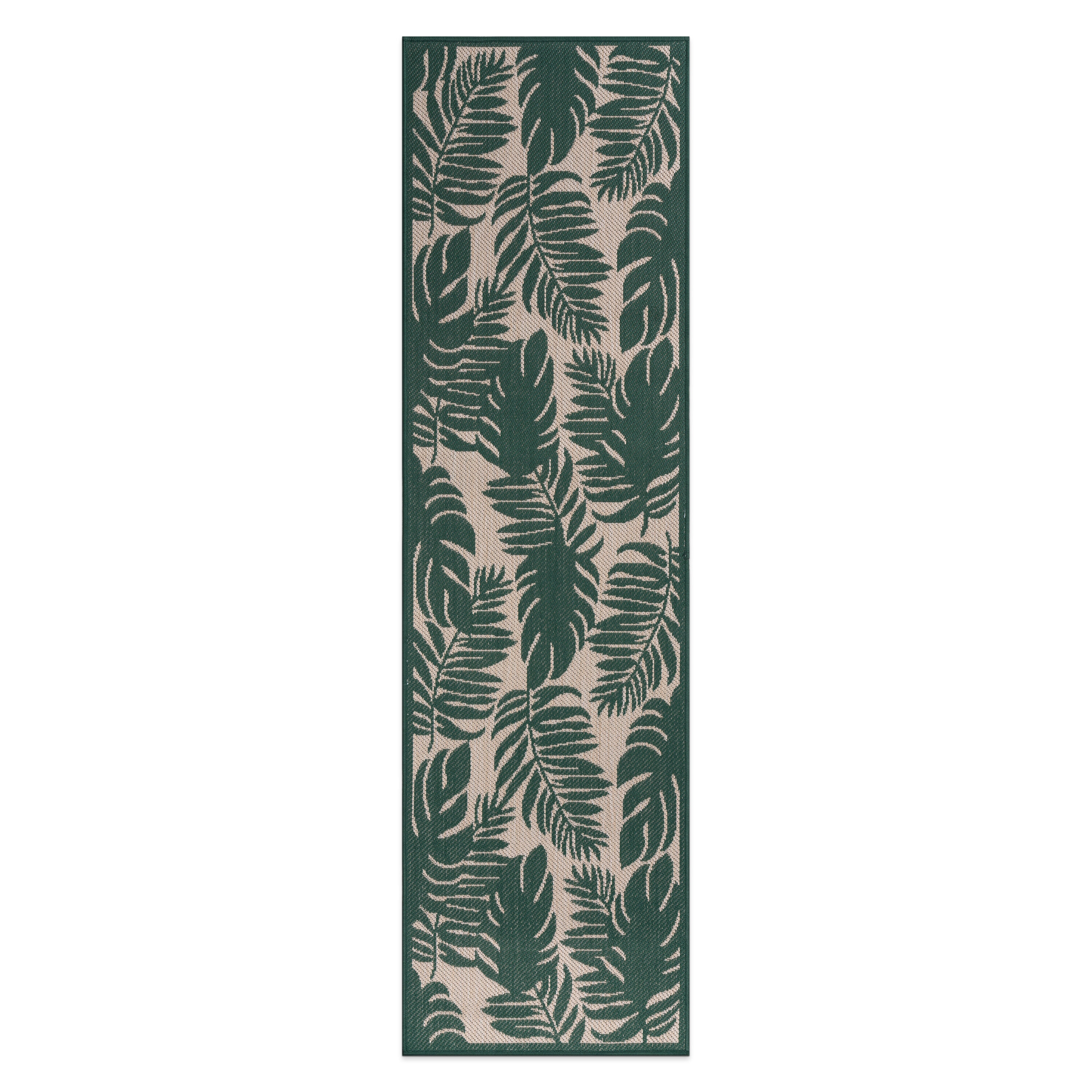 World Rug Gallery 113GREEN2X7 Summer 2 x 7 (ft) Loomed Polypropylene Green Rectangular Indoor/Outdoor Floral/Botanical Tropical Area rug