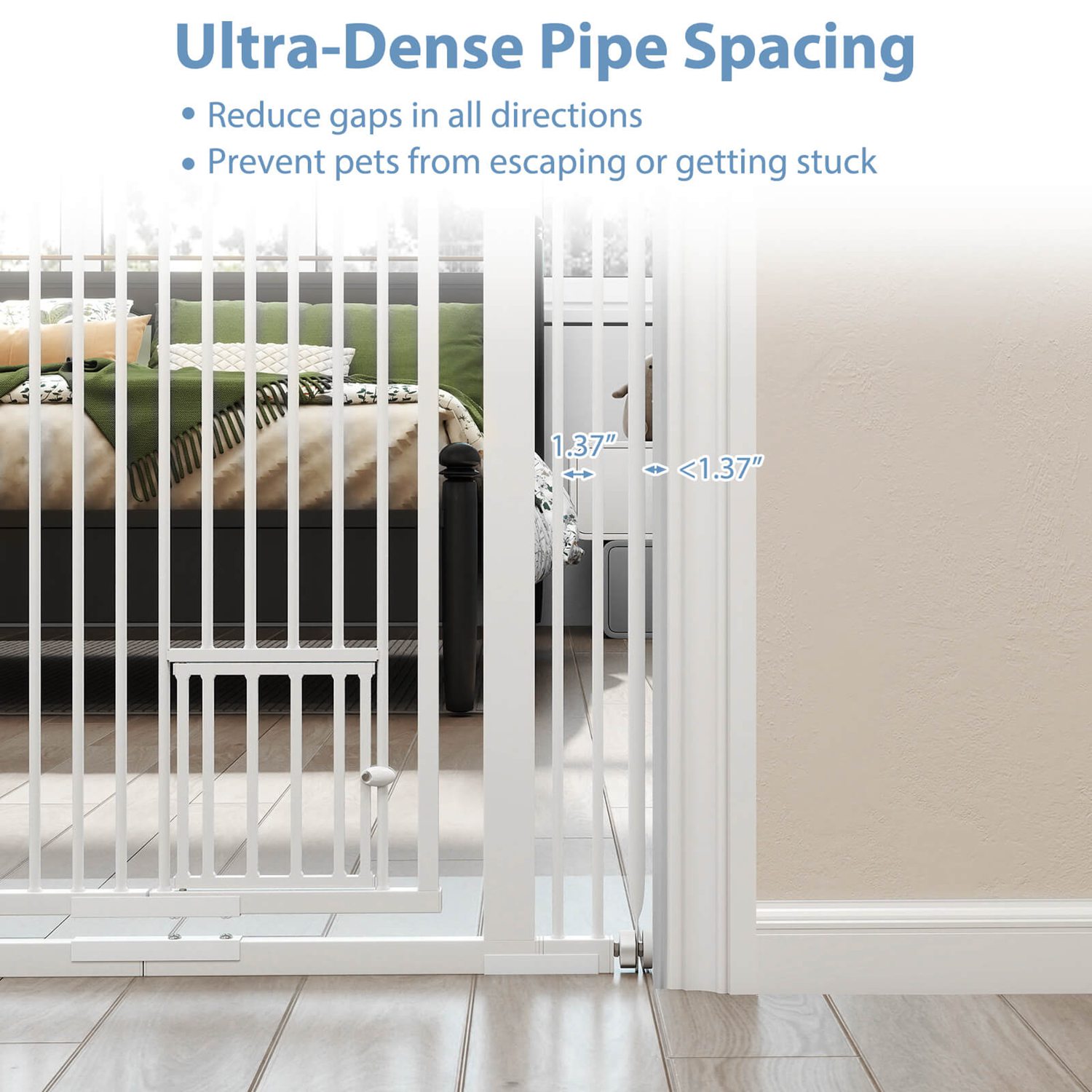GATE フルスーツ サイズL Costway 59 inches Extra Tall Pet Gate with 30.5 inches-41 inches