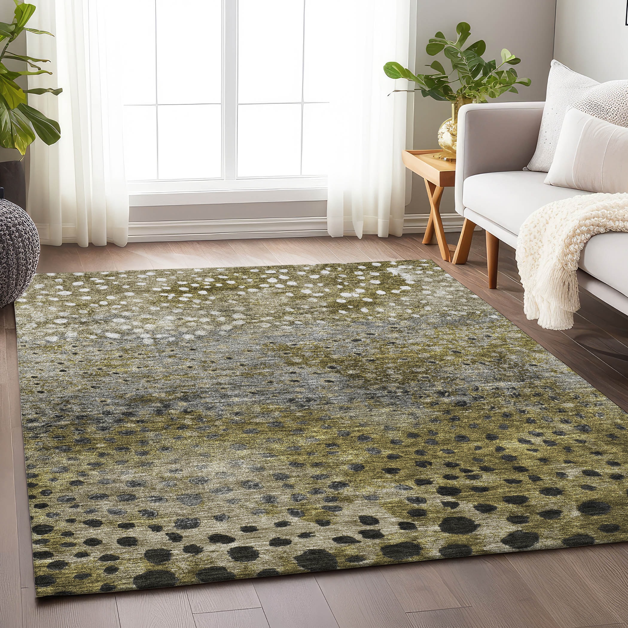 Addison Rugs ACN1074BR3X5 Chantille ACN1074BR 3 x 5 (ft) Polyester Brown Rectangular Indoor/Outdoor Geometric Machine washable Area rug