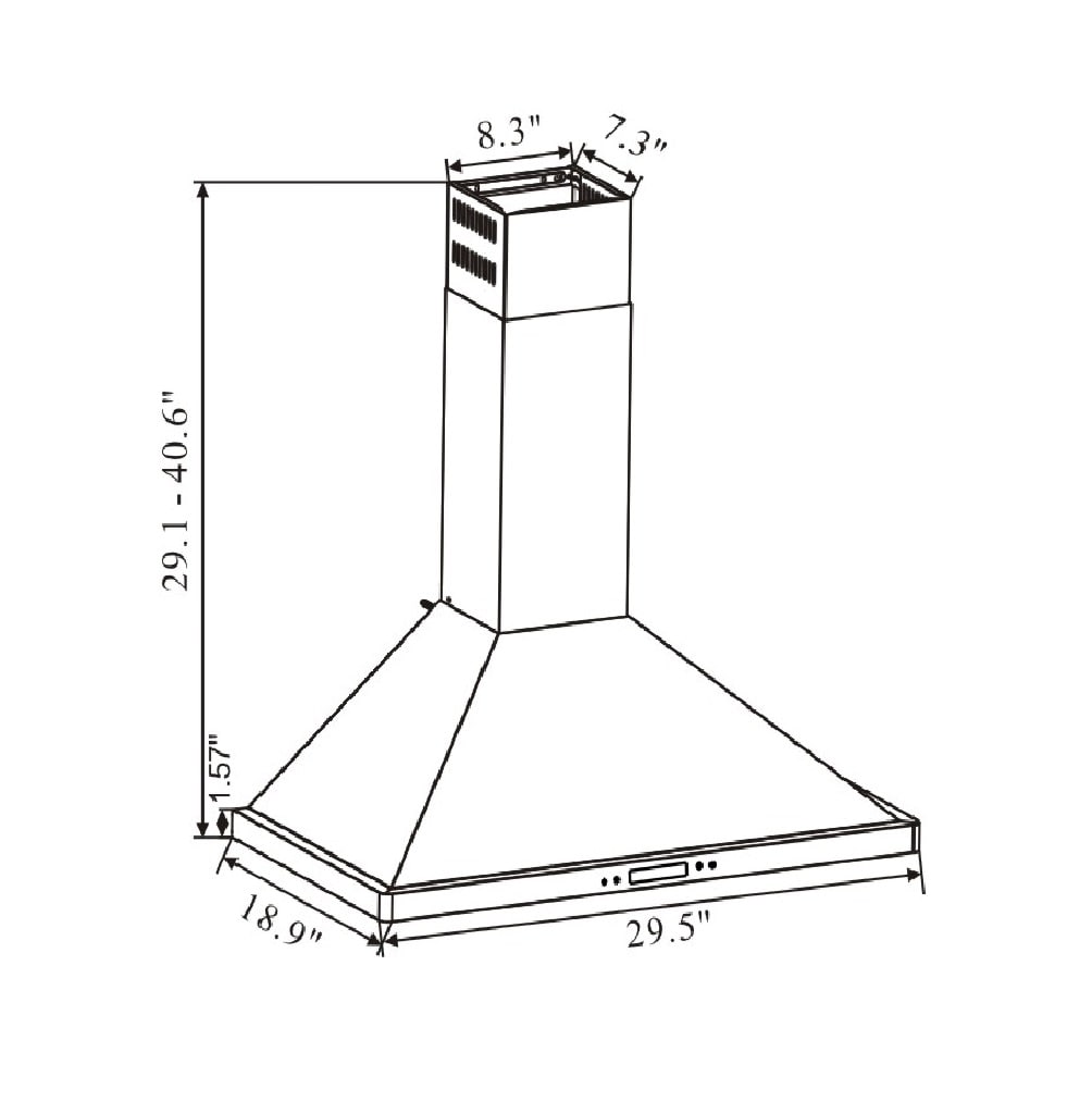 Winflo LRW03B30C Wall-Mounted-Range-Hoods - View #7