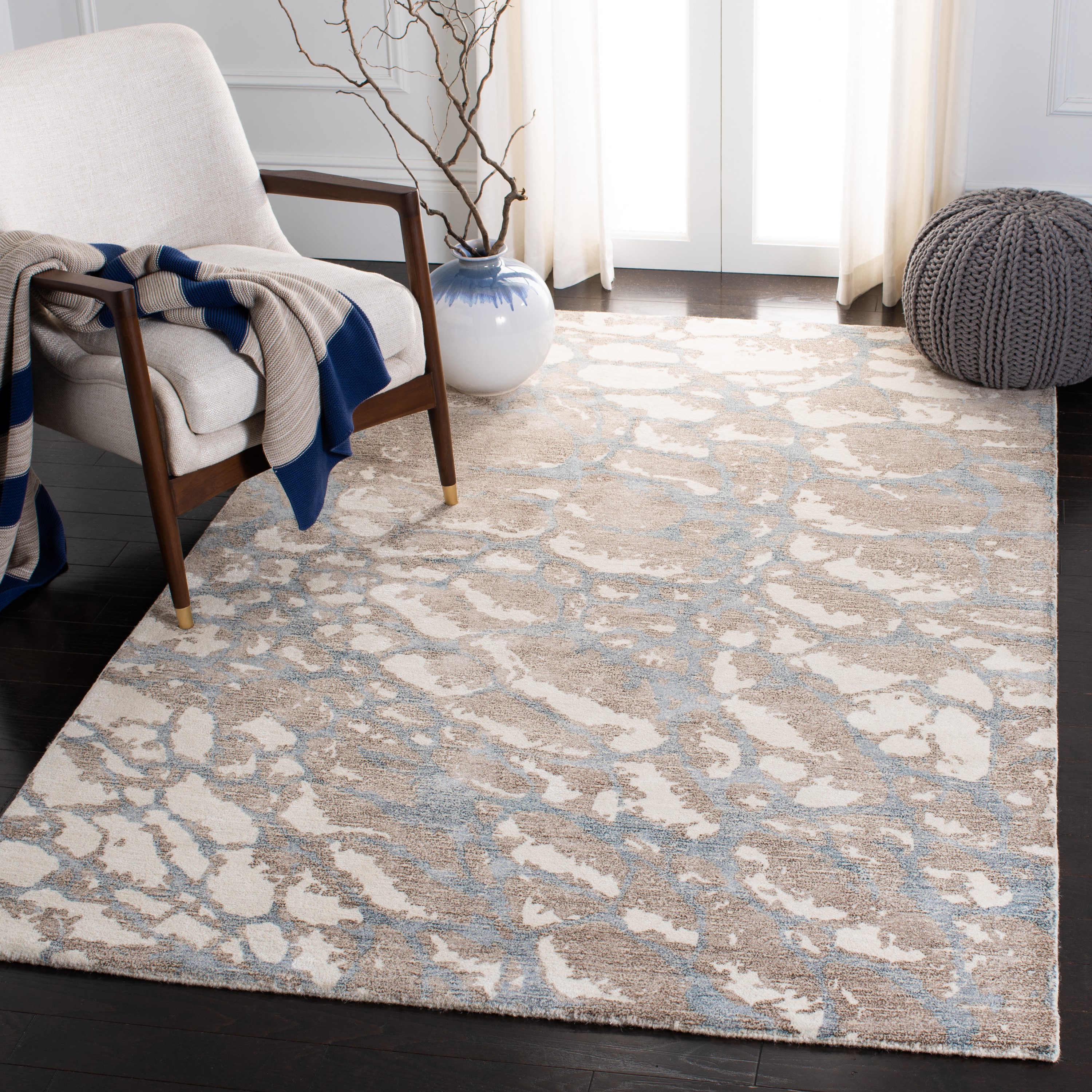 Safavieh RVT112T-3 Restoration Vintage Rinje 3 x 5 (ft) Tufted Synthetic Light Brown/Ivory Rectangular Indoor Abstract Vintage Throw rug
