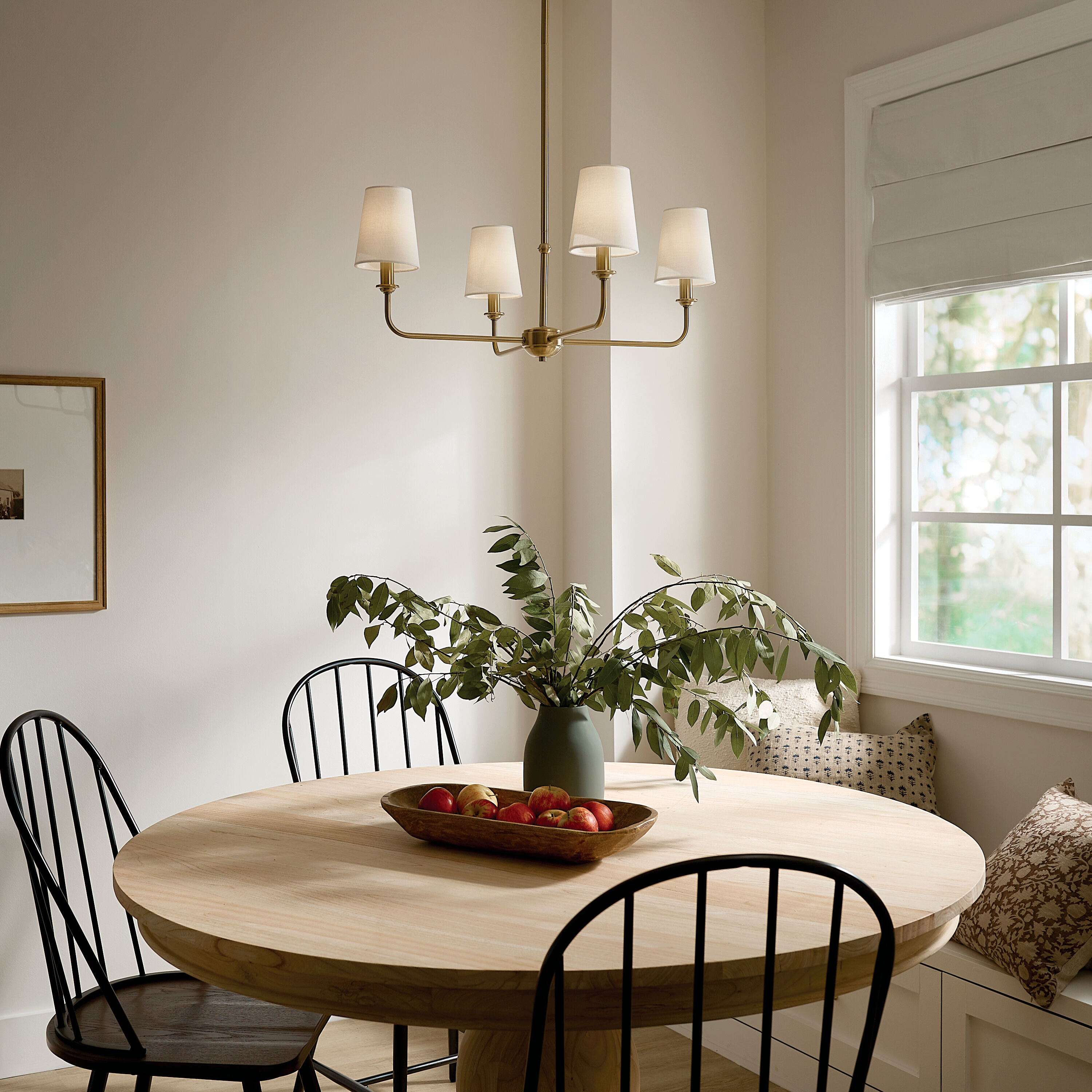 Kichler Pallas 4-Light Brushed Traditional Chandelier 52520BNB at Lowes.com