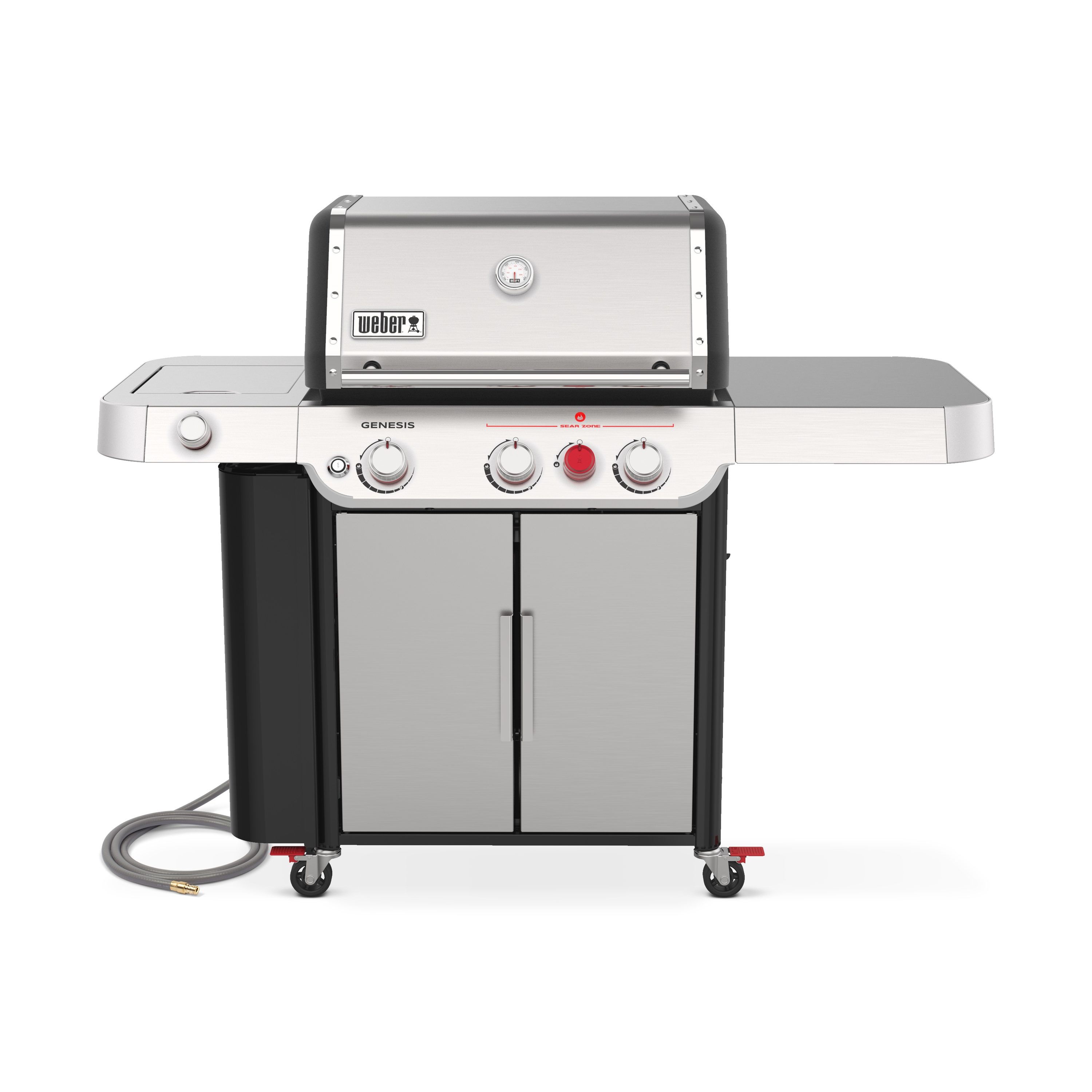 Weber Genesis S-335 Stainless Steel 3-Burner Natural Gas Grill with 1 Side Burner in Gas Grills at Lowes.com