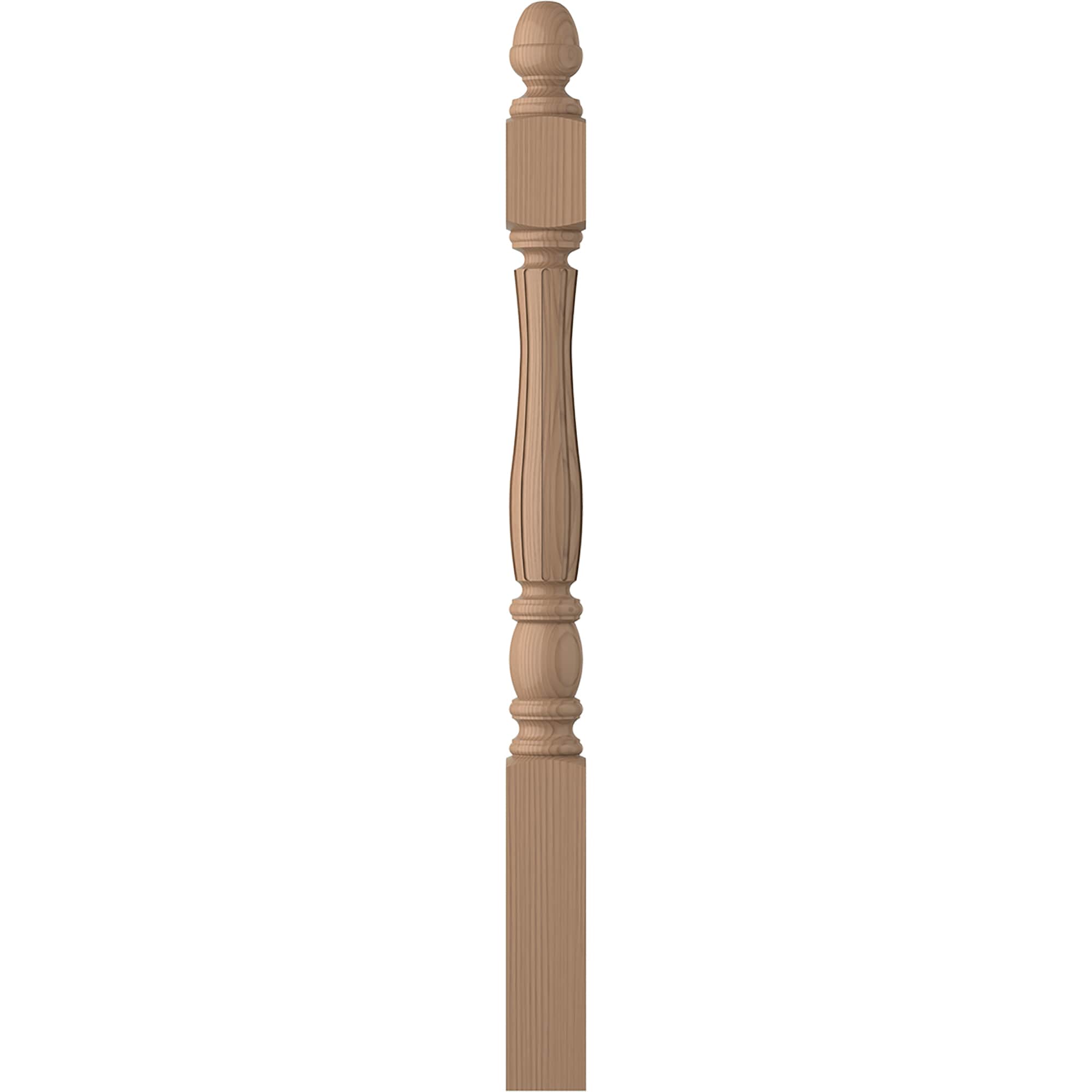 L.J. Smith Stair Systems LJF-3340-P Briarcliffe 3.5-in x 47.4375-in Unfinished Poplar Starting Stair Newel Post