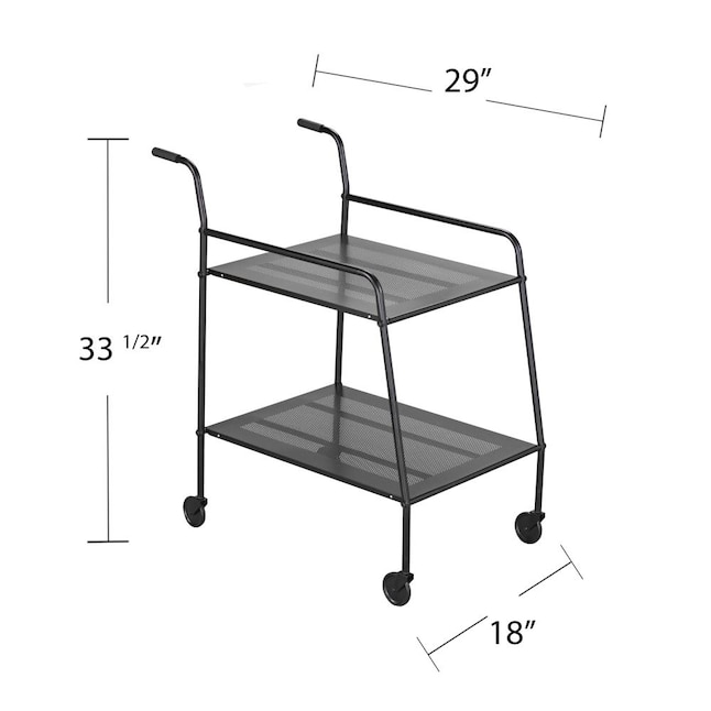 Boston Loft Furnishings Howe 29-in x 33.5-in Black Rectangle Cart Bar Boston Loft Furnishings Howe 29-in x 33.5-in Black Rectangle Cart Bar
