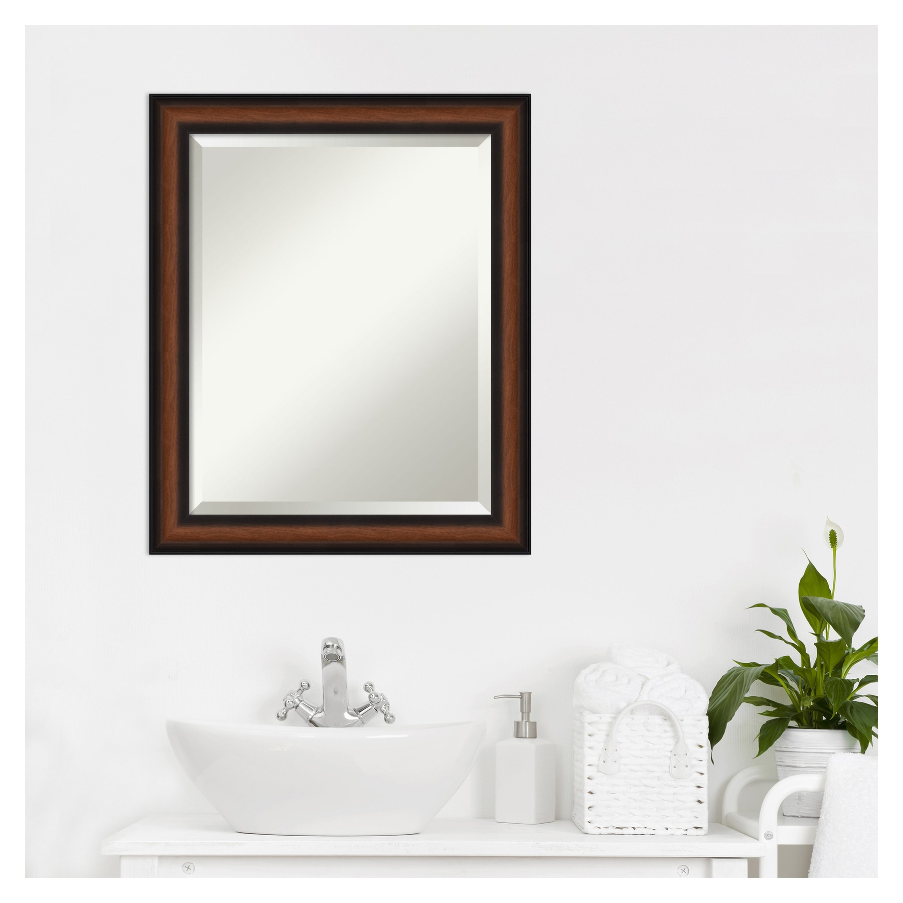 Yale Walnut Beveled Rectangular Wall Mirror