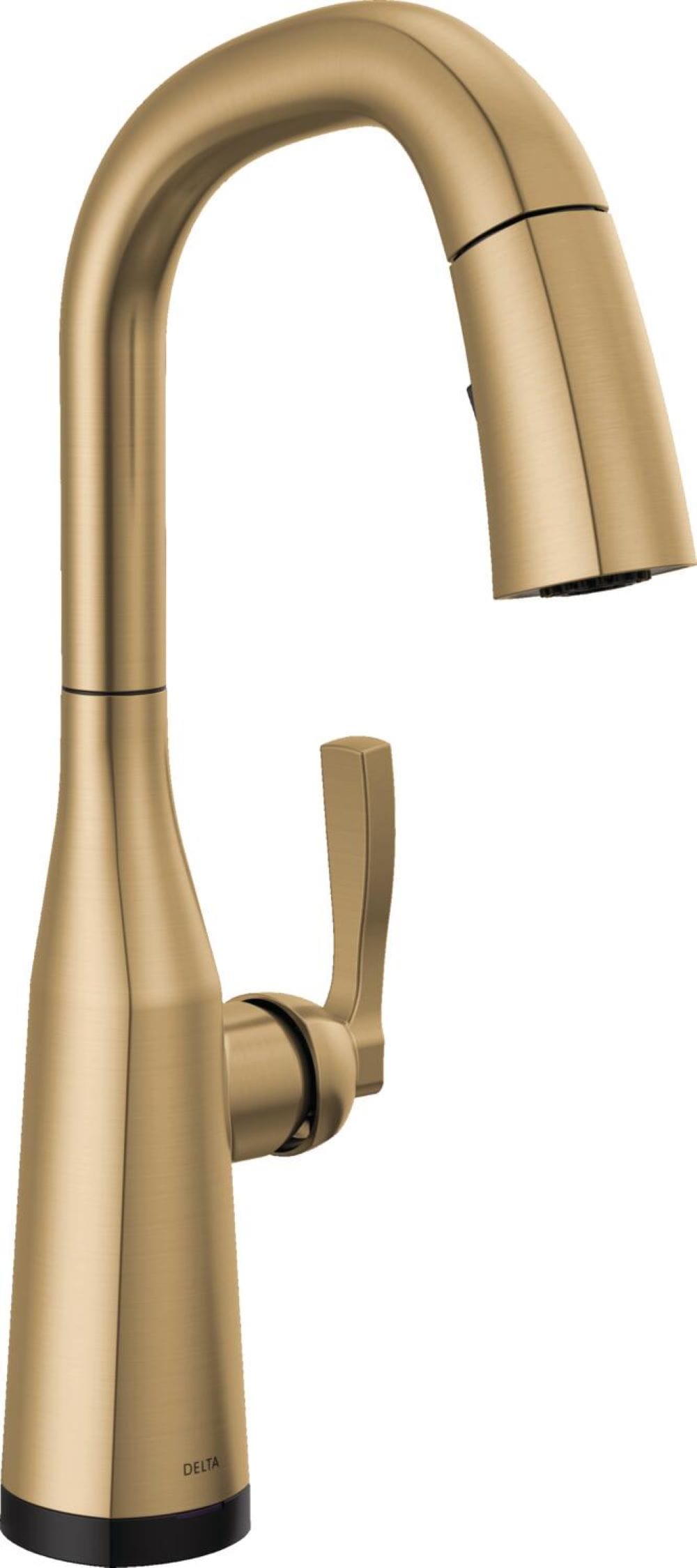 Delta 9976TL-CZ-PR-DST Stryke Lumicoat Champagne Bronze Single Handle Deck-mount Touchless Bar and Prep Kitchen Faucet with Sprayer