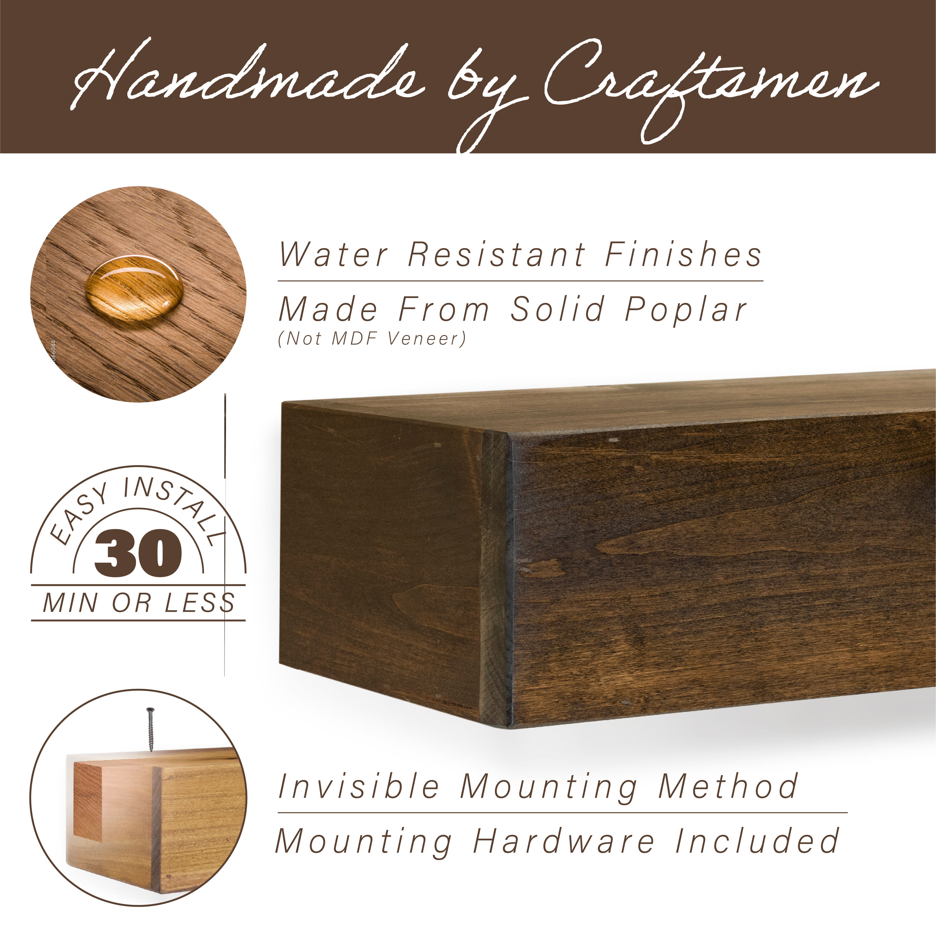 Dogberry MFARM7205DKCHNONE Mantel-Shelves - View #5