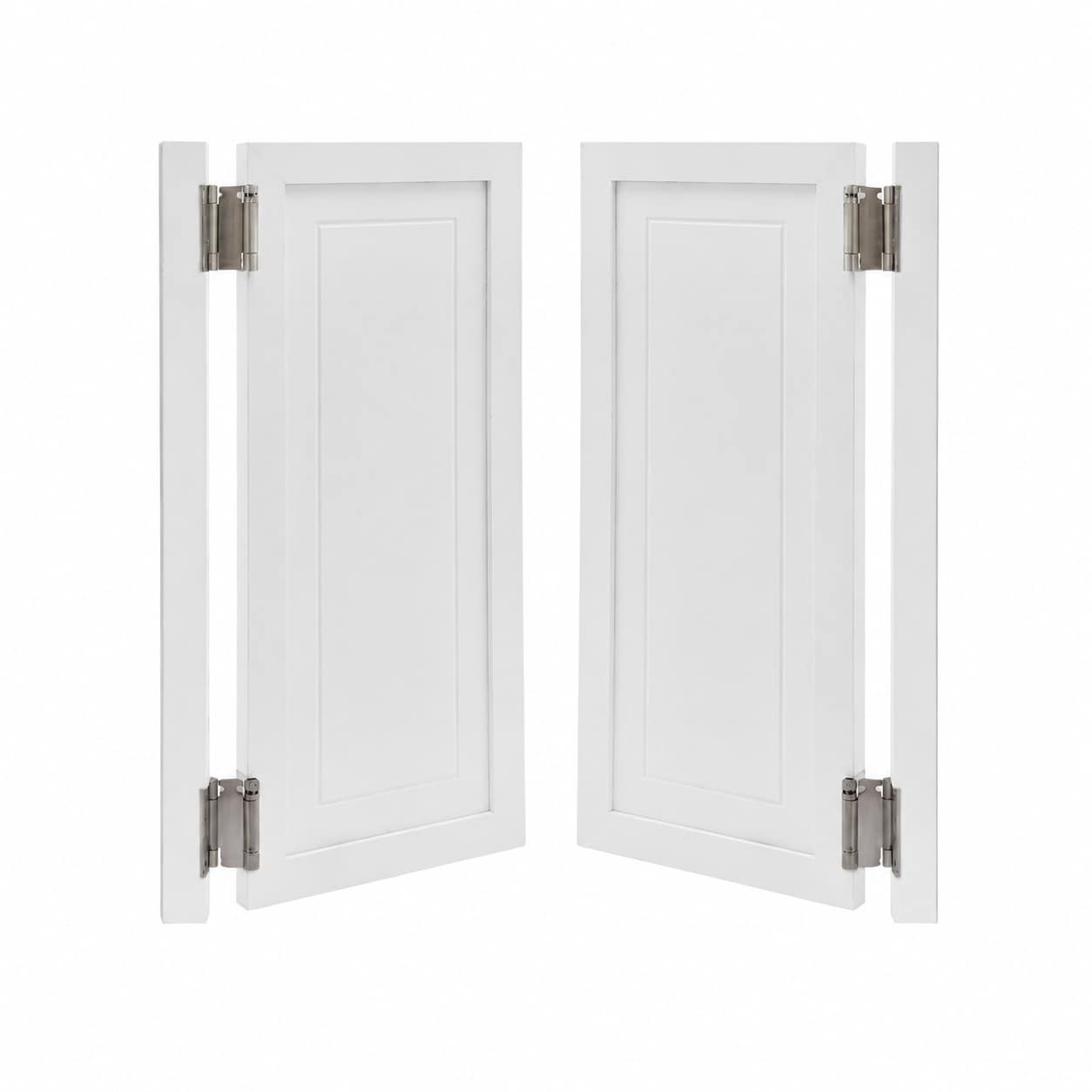 Aoibox  White Wood Double Swinging Saloon Doors with Hinges 180 Degree Bidirectional Opening 35 43 in H x 15 75