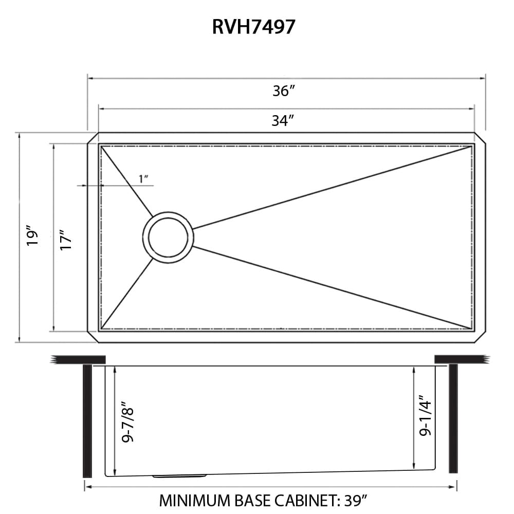 Ruvati 36-Inch Stainless Steel Undermount Kitchen Sink with Offset Drain