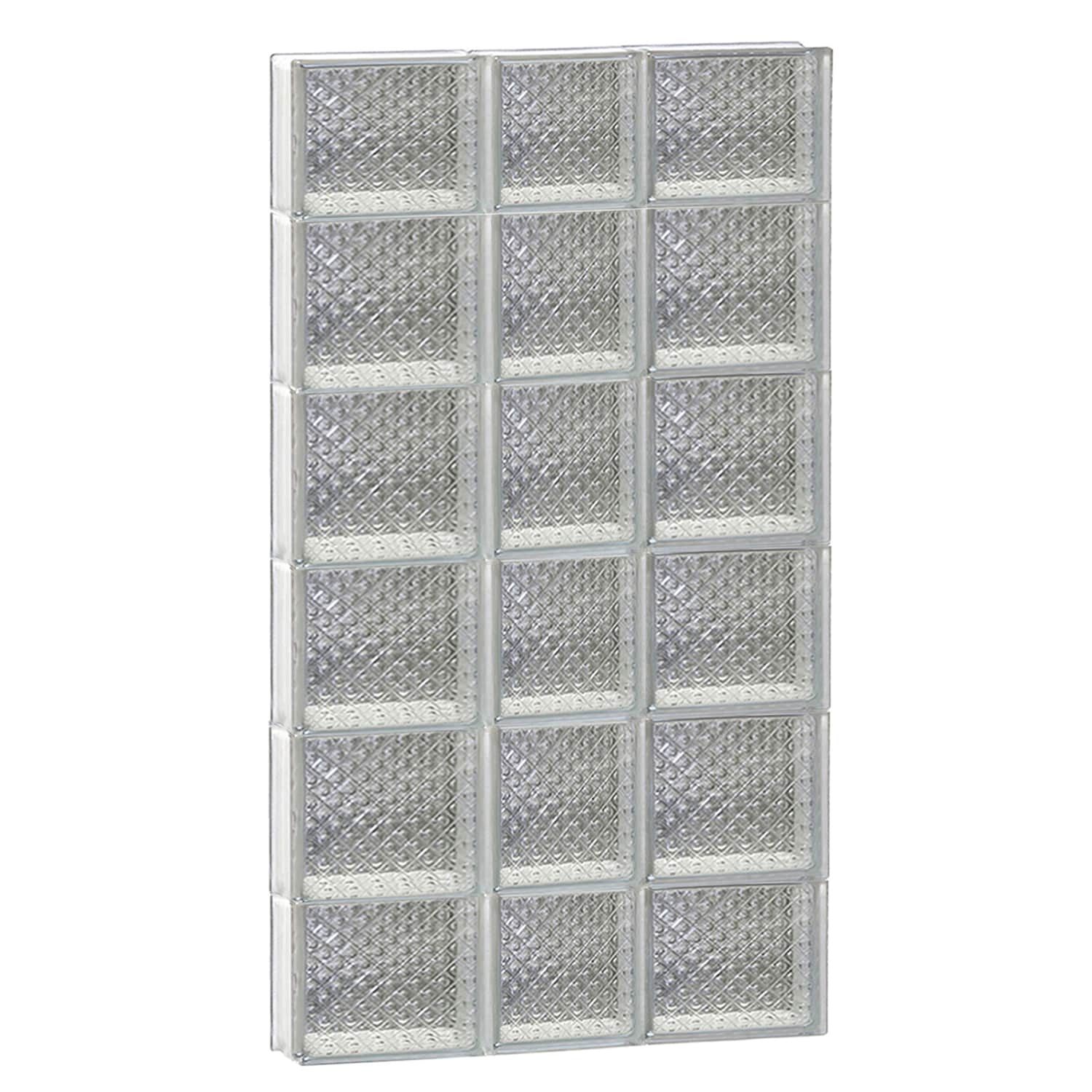 REDI2SET S2246DP Diamond Glass 21-1/4-in x 44-1/2-in Frameless Replacement Glass Block Window