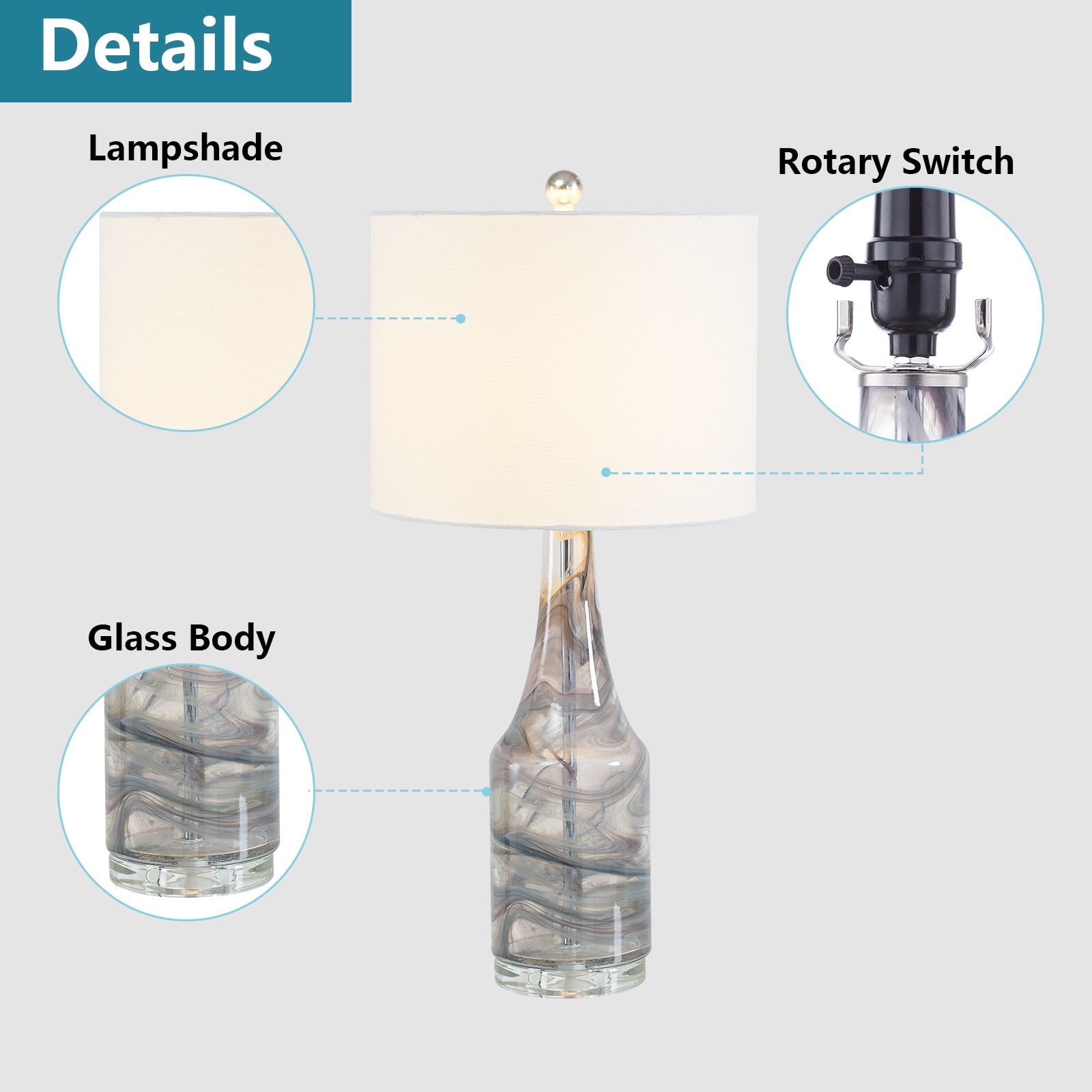 Maxax T120-GY Table-Lamps - View #5