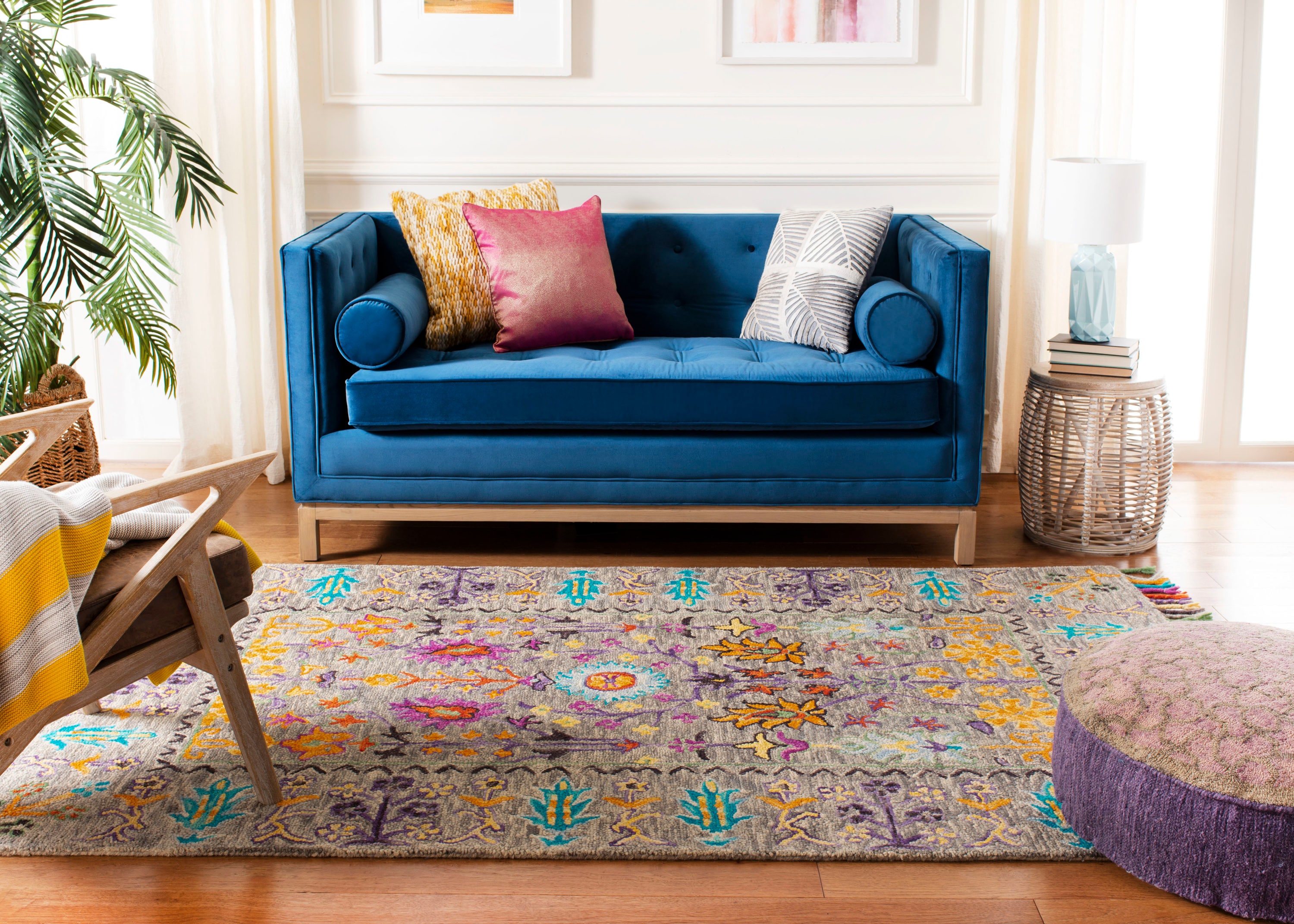 Hand-Tufted Classic Gray Wool 8' Square Area Rug