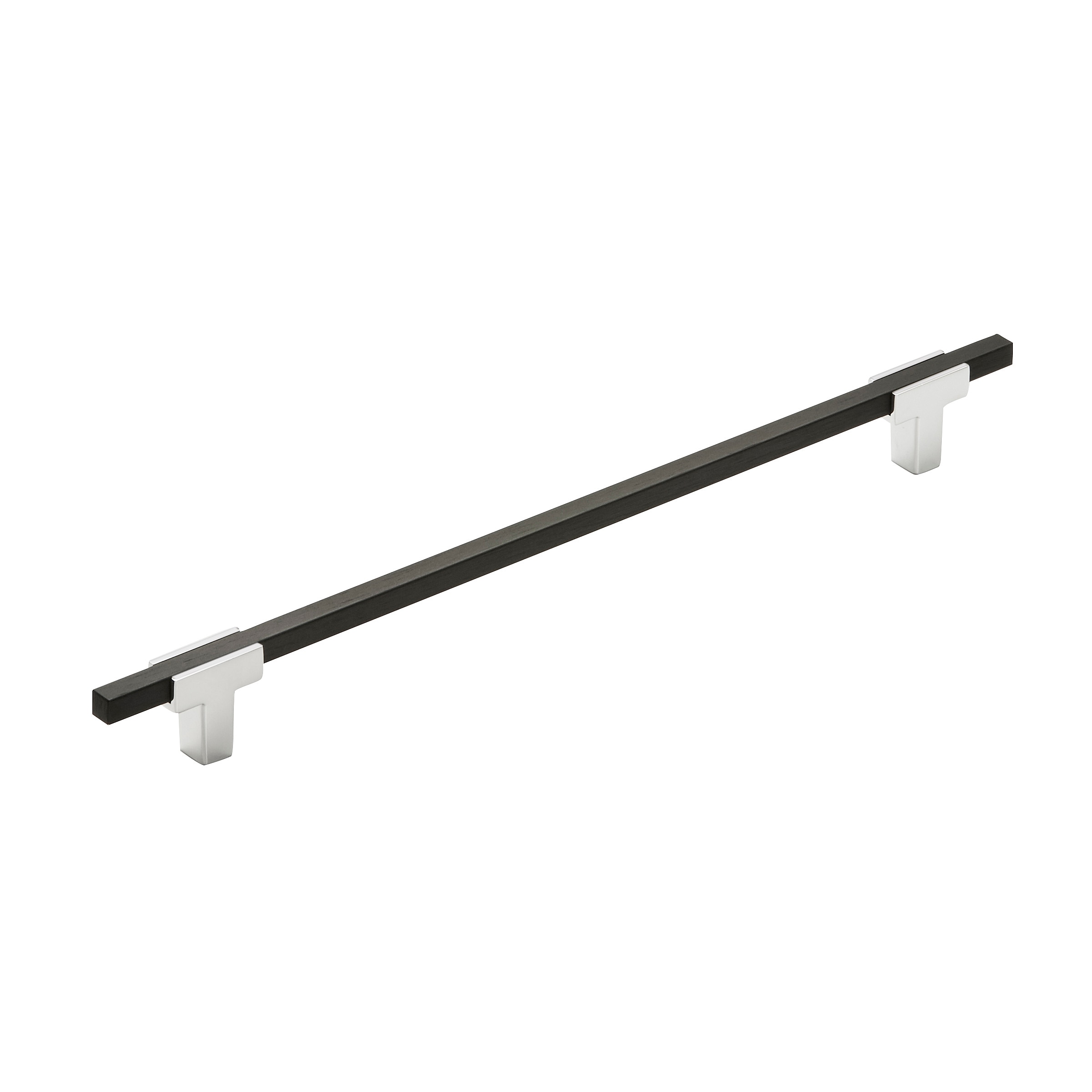 Amerock BP77825626BMB Urbanite 10-1/16-in , 256mm Center to Center Polished Chrome/Brushed Matte Black Rectangular Bar